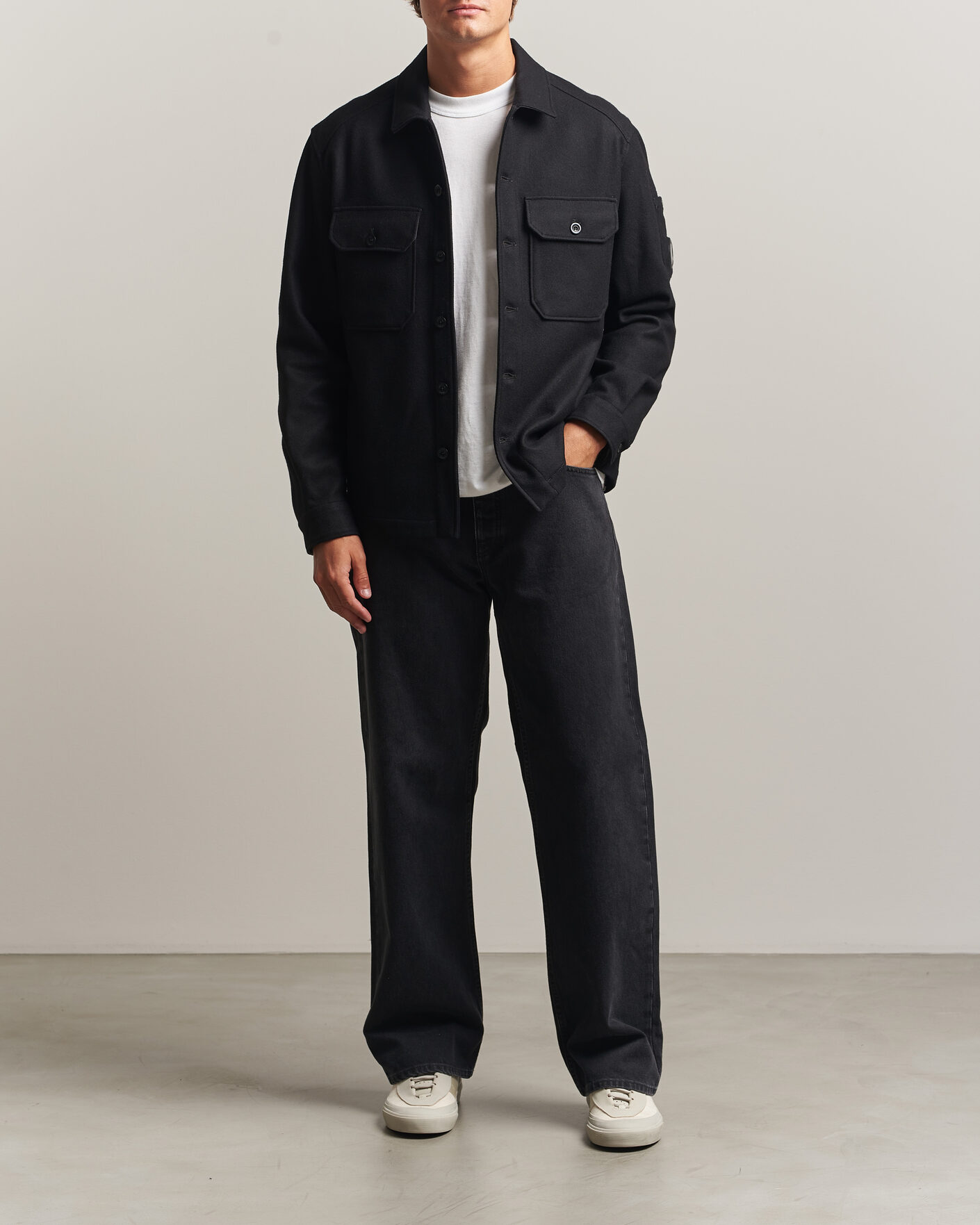 Hombres | Abrigos y chaquetas | C.P. Company | Felted Wool Overshirt Black