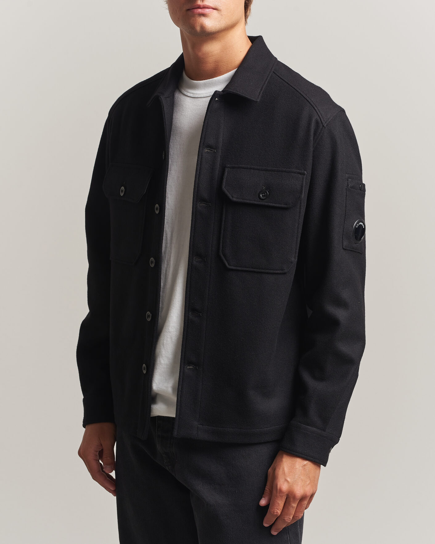 Hombres | Abrigos y chaquetas | C.P. Company | Felted Wool Overshirt Black