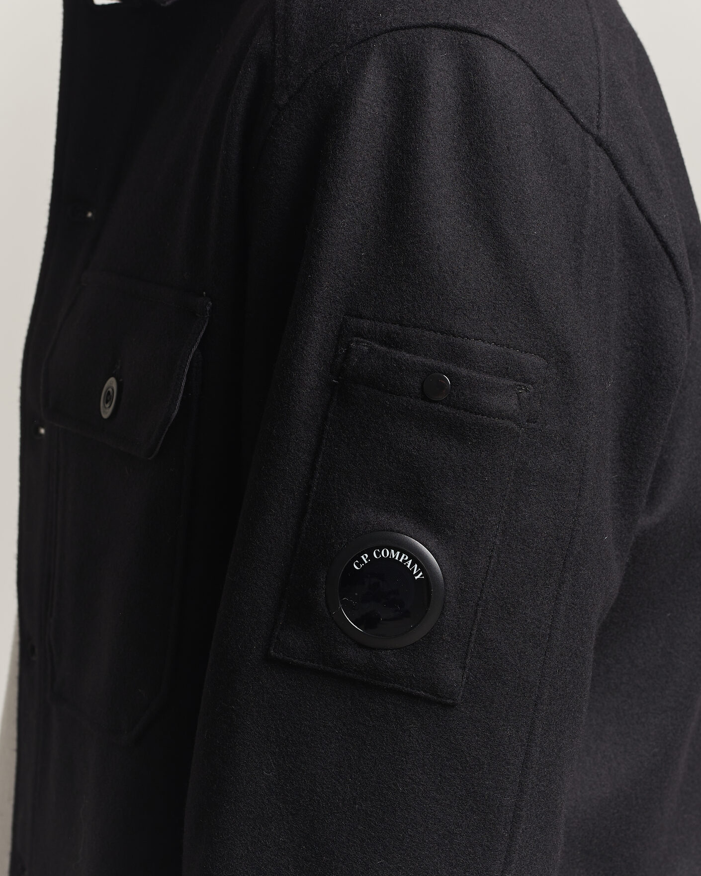 Hombres | Abrigos y chaquetas | C.P. Company | Felted Wool Overshirt Black