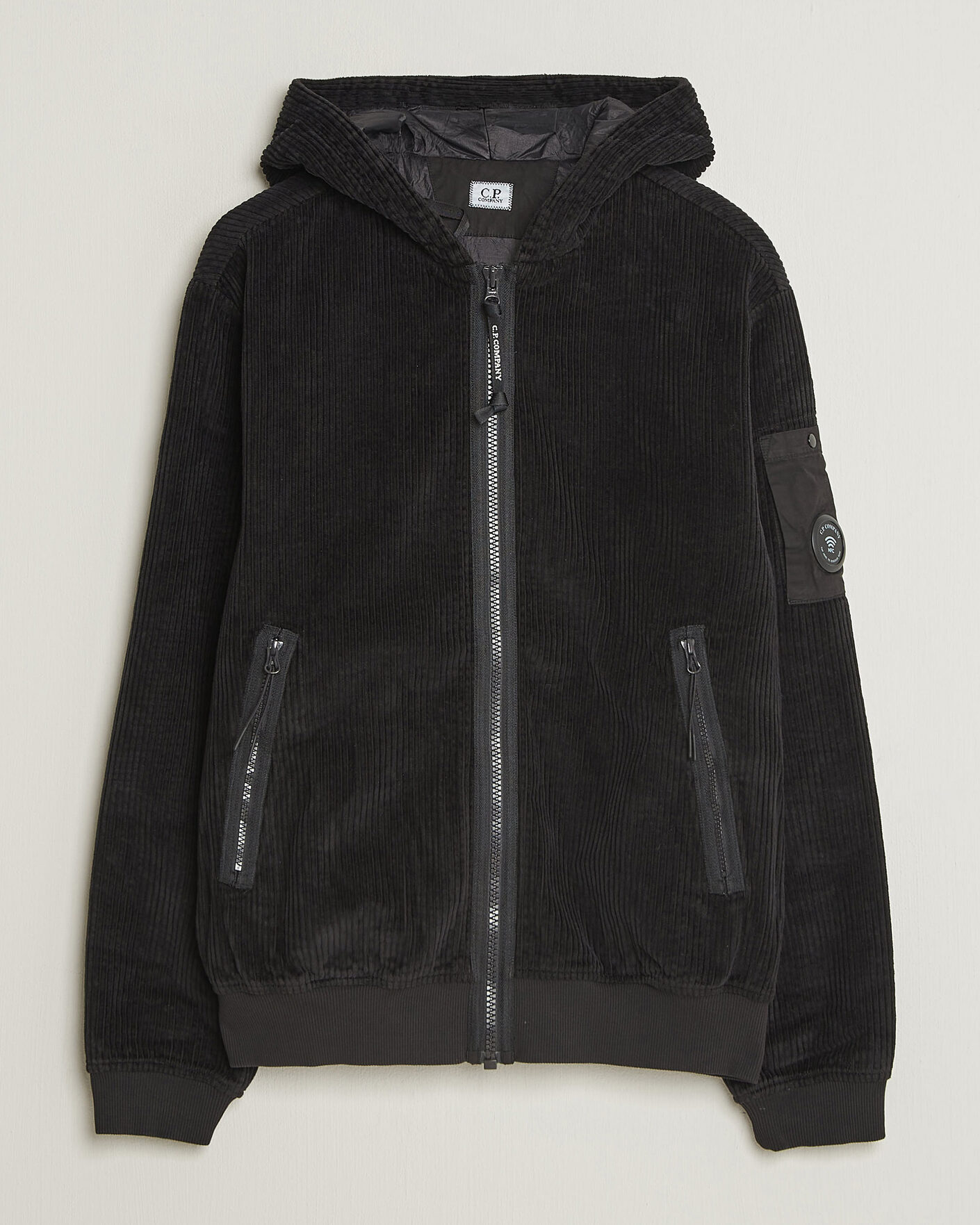 Hombres | Abrigos y chaquetas | C.P. Company | Light Padded Hood Corduroy Jacket Black