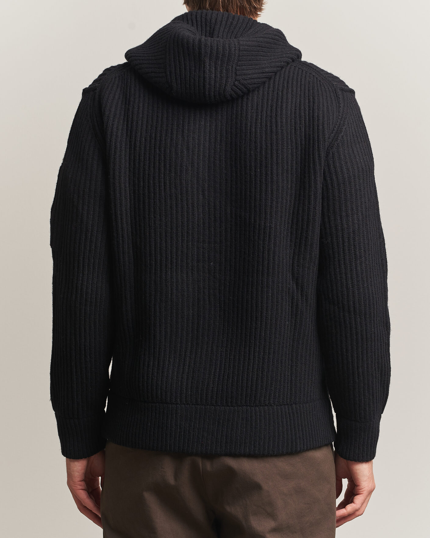 Hombres | Jerséis y prendas de punto | C.P. Company | Heavy Lambswool Hood Zip Black