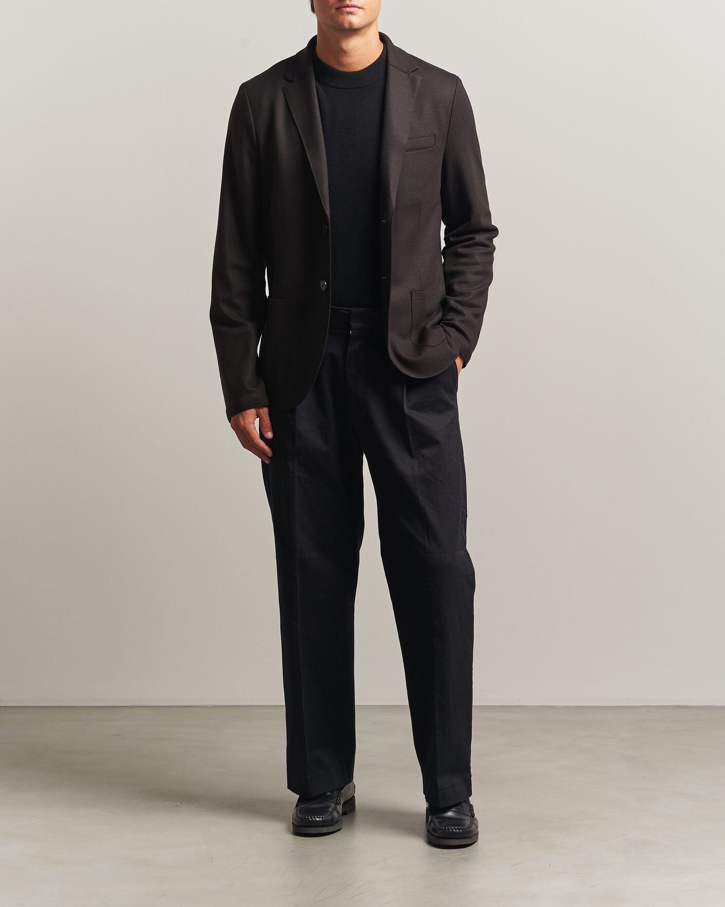 Hombres | Blazers | Harris Wharf London | Two Button Superfine Merino Blazer Brown