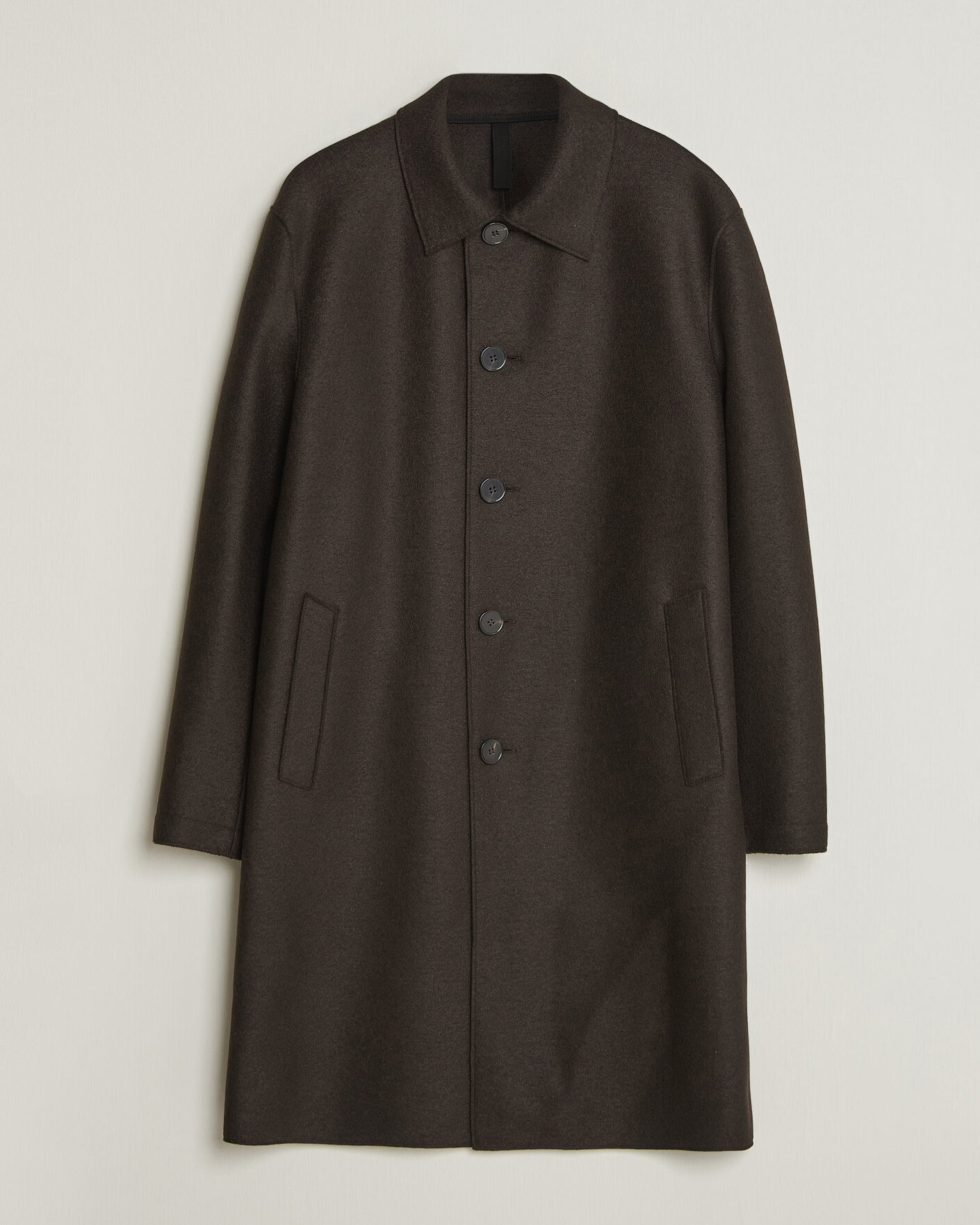 Hombres | Abrigos y chaquetas | Harris Wharf London | Pressed Wool Mac Coat Dark Brown