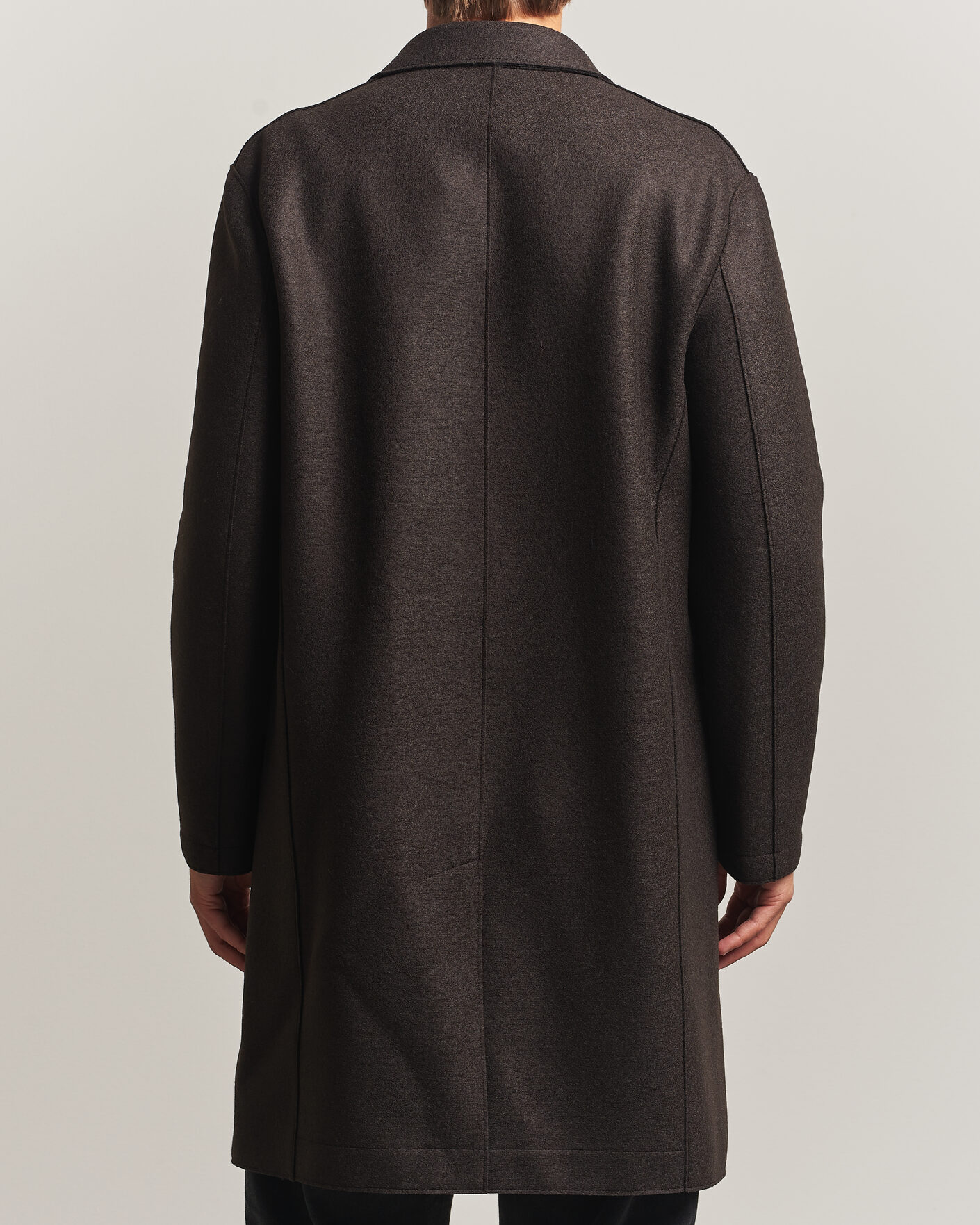 Hombres | Abrigos y chaquetas | Harris Wharf London | Pressed Wool Mac Coat Dark Brown