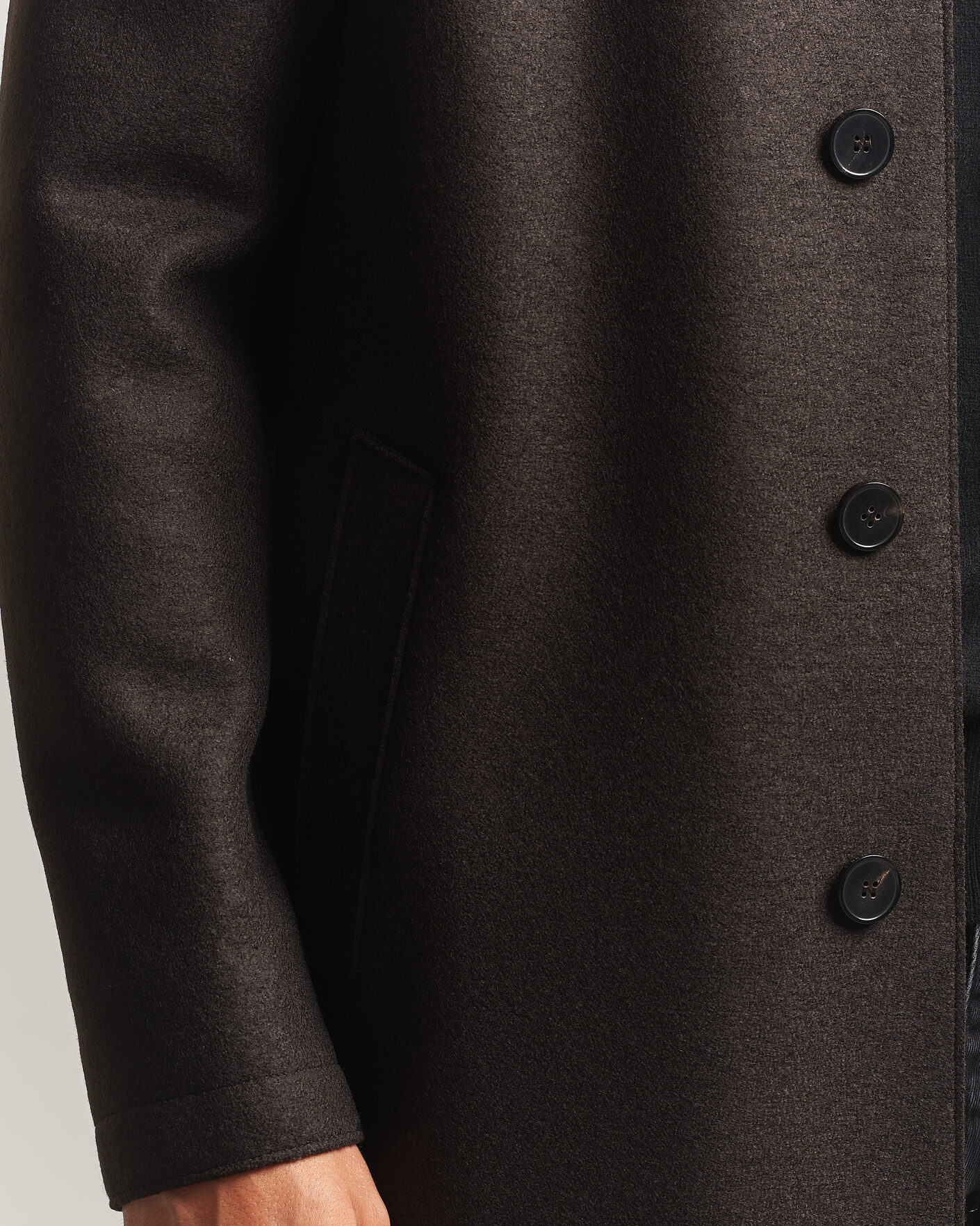 Hombres | Abrigos y chaquetas | Harris Wharf London | Pressed Wool Mac Coat Dark Brown