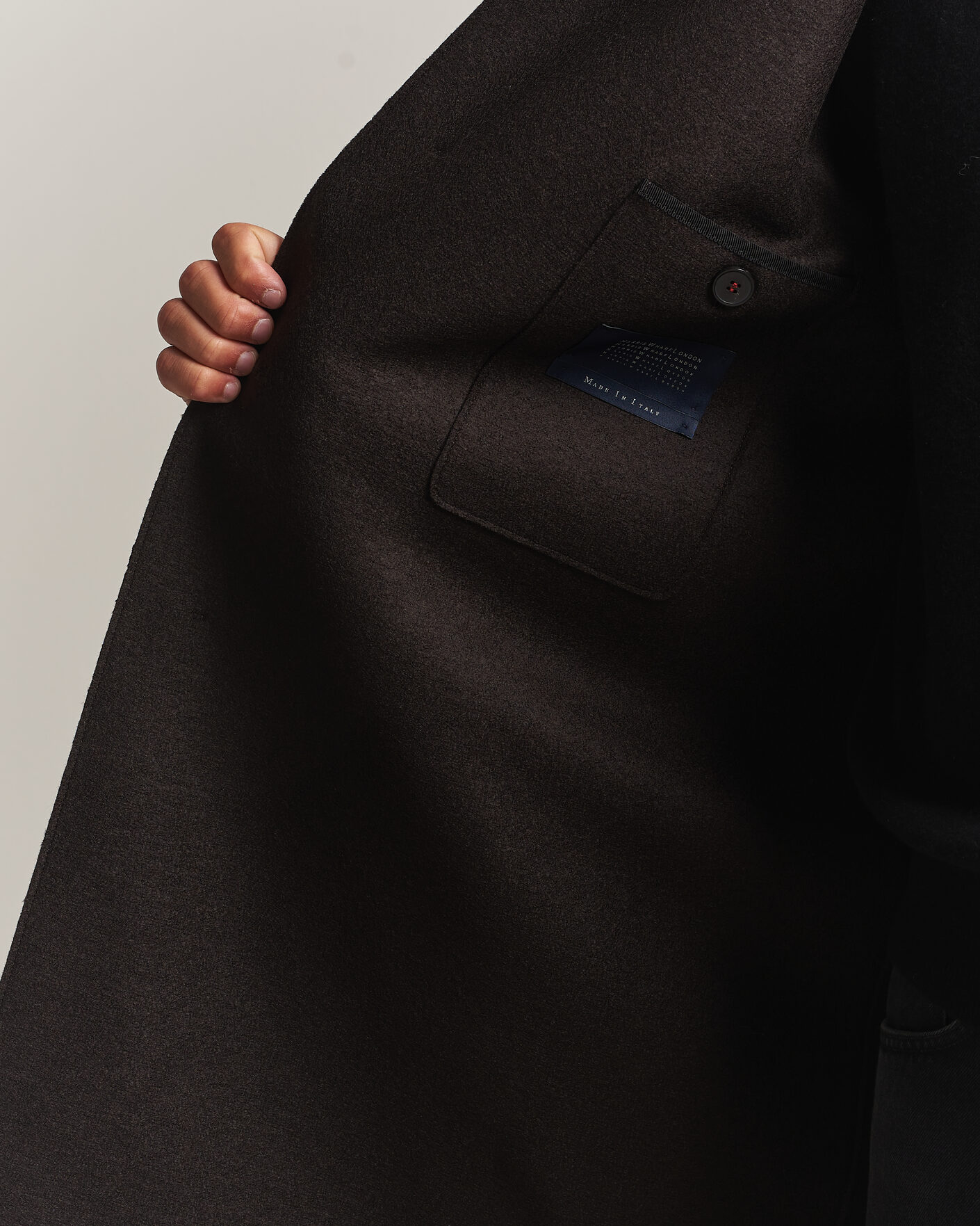 Hombres | Abrigos y chaquetas | Harris Wharf London | Pressed Wool Mac Coat Dark Brown