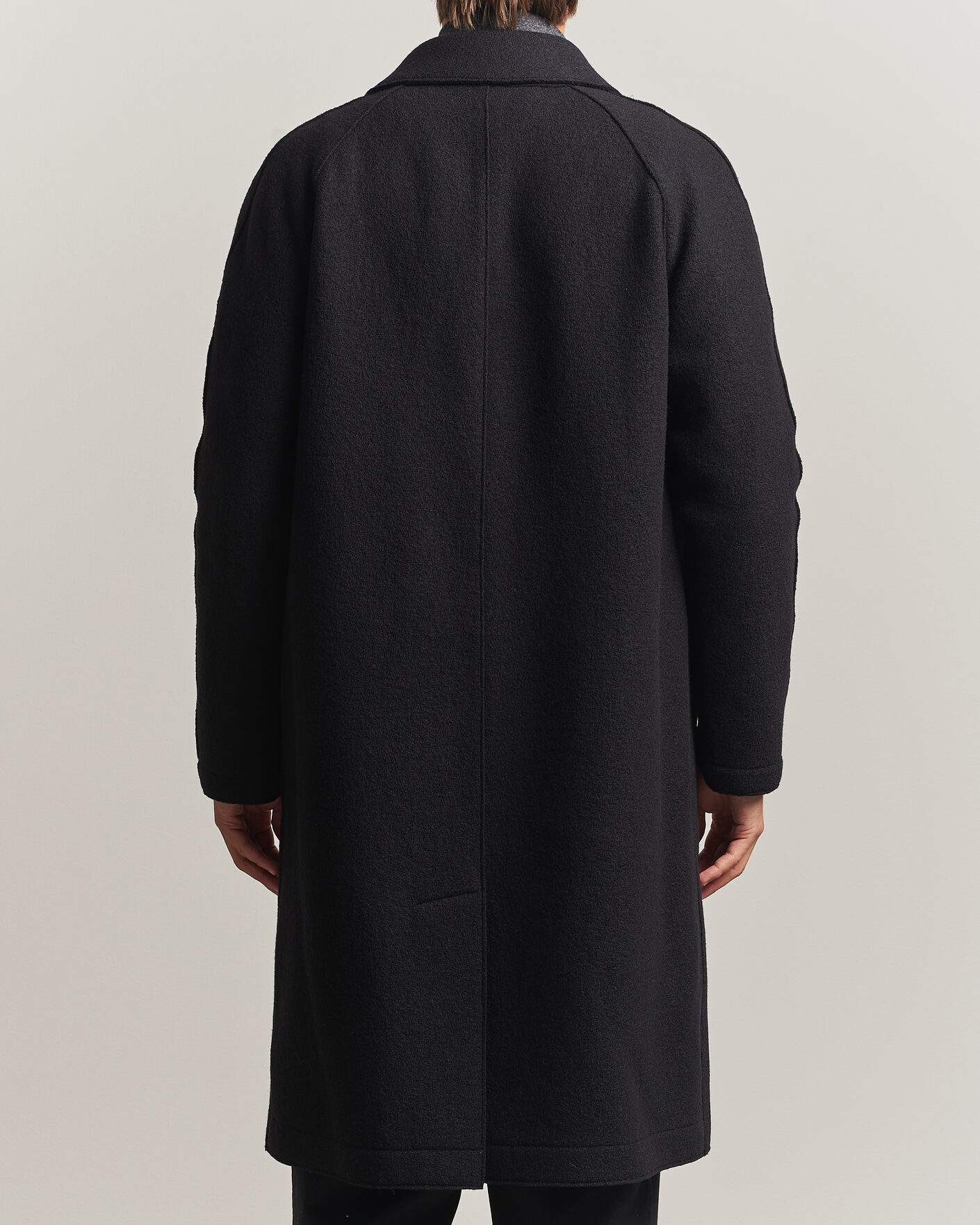 Hombres | Abrigos y chaquetas | Harris Wharf London | Boiled Wool Fly Front Balmacan Coat Black