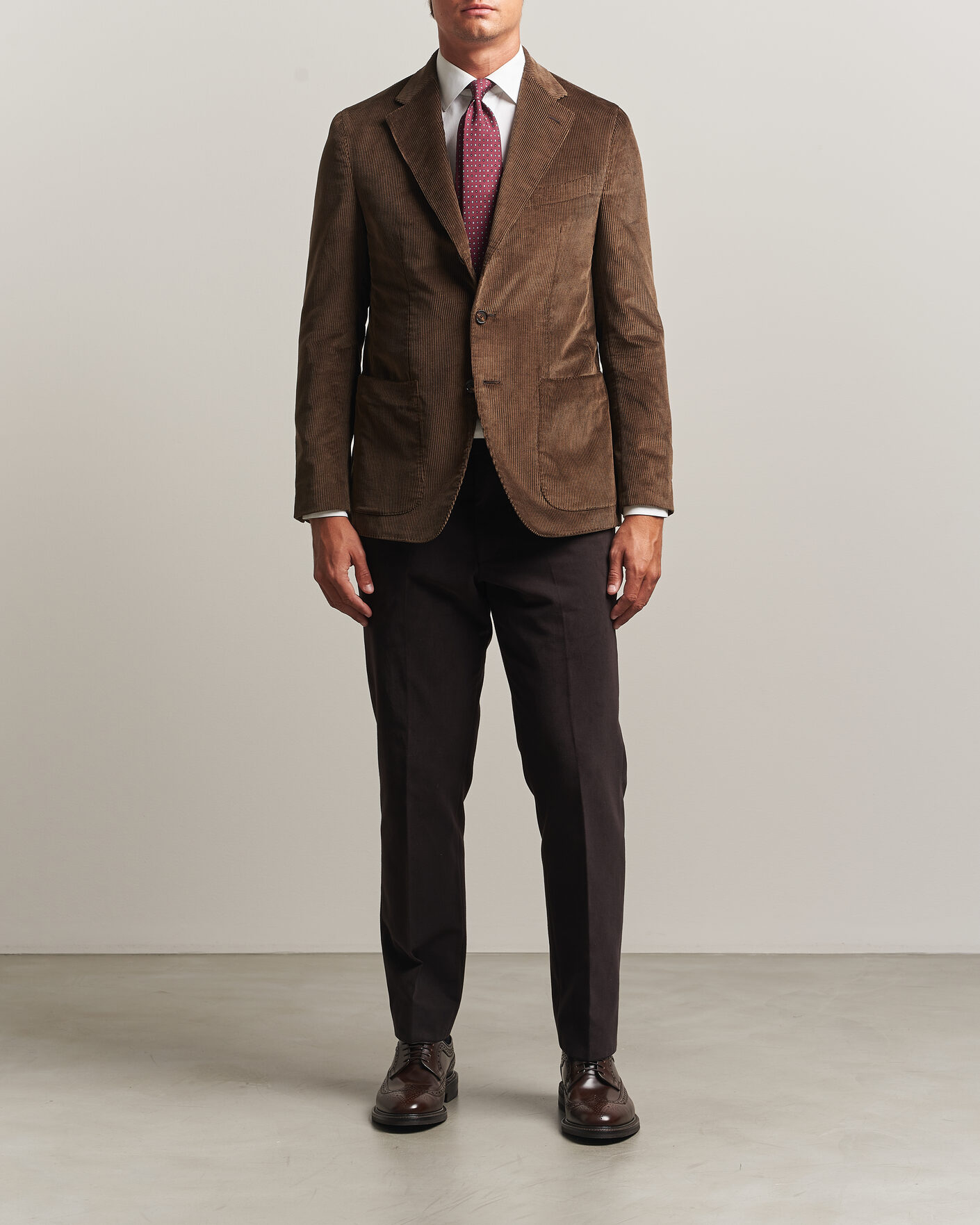 Hombres | Blazers | Caruso | Aida Corduroy Blazer Dark Brown