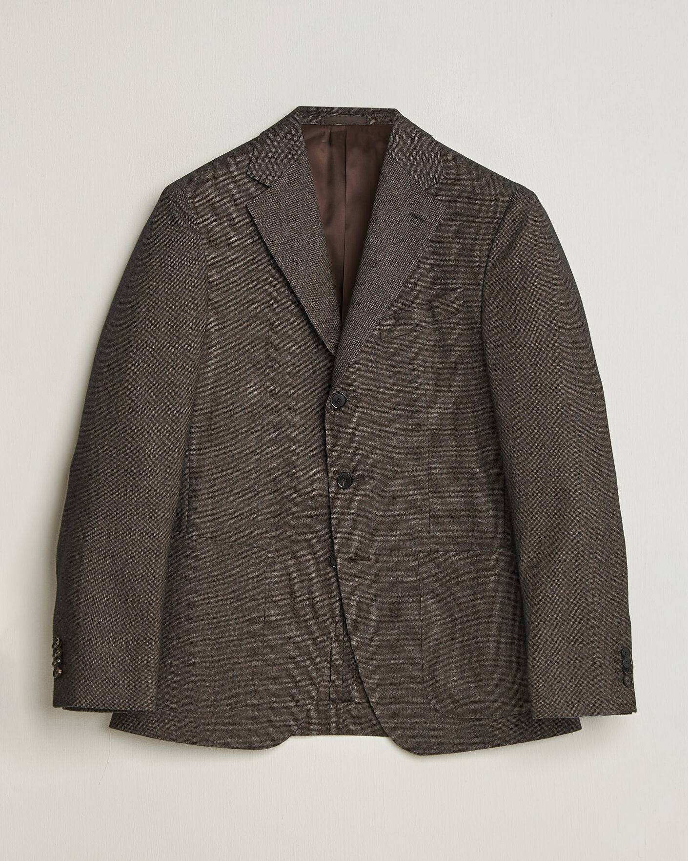 Hombres | Blazers | Caruso | Aida Brushed Cotton Blazer Dark Brown