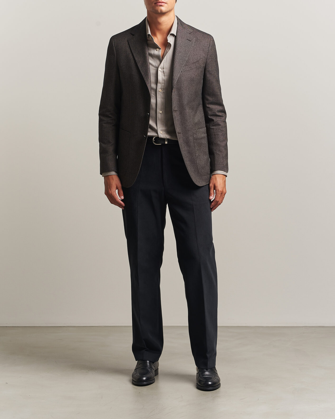 Hombres | Blazers | Caruso | Aida Brushed Cotton Blazer Dark Brown