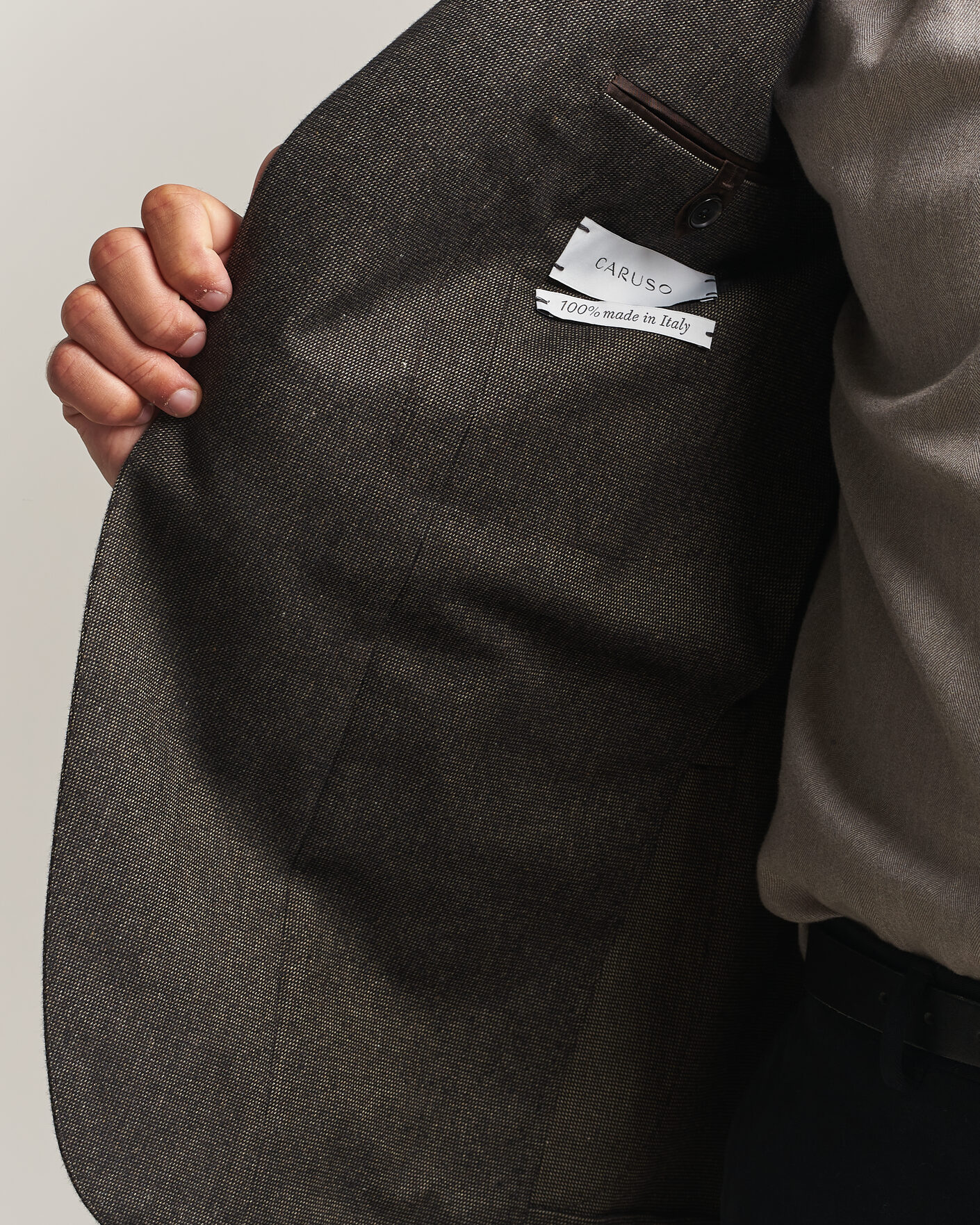 Hombres | Blazers | Caruso | Aida Brushed Cotton Blazer Dark Brown
