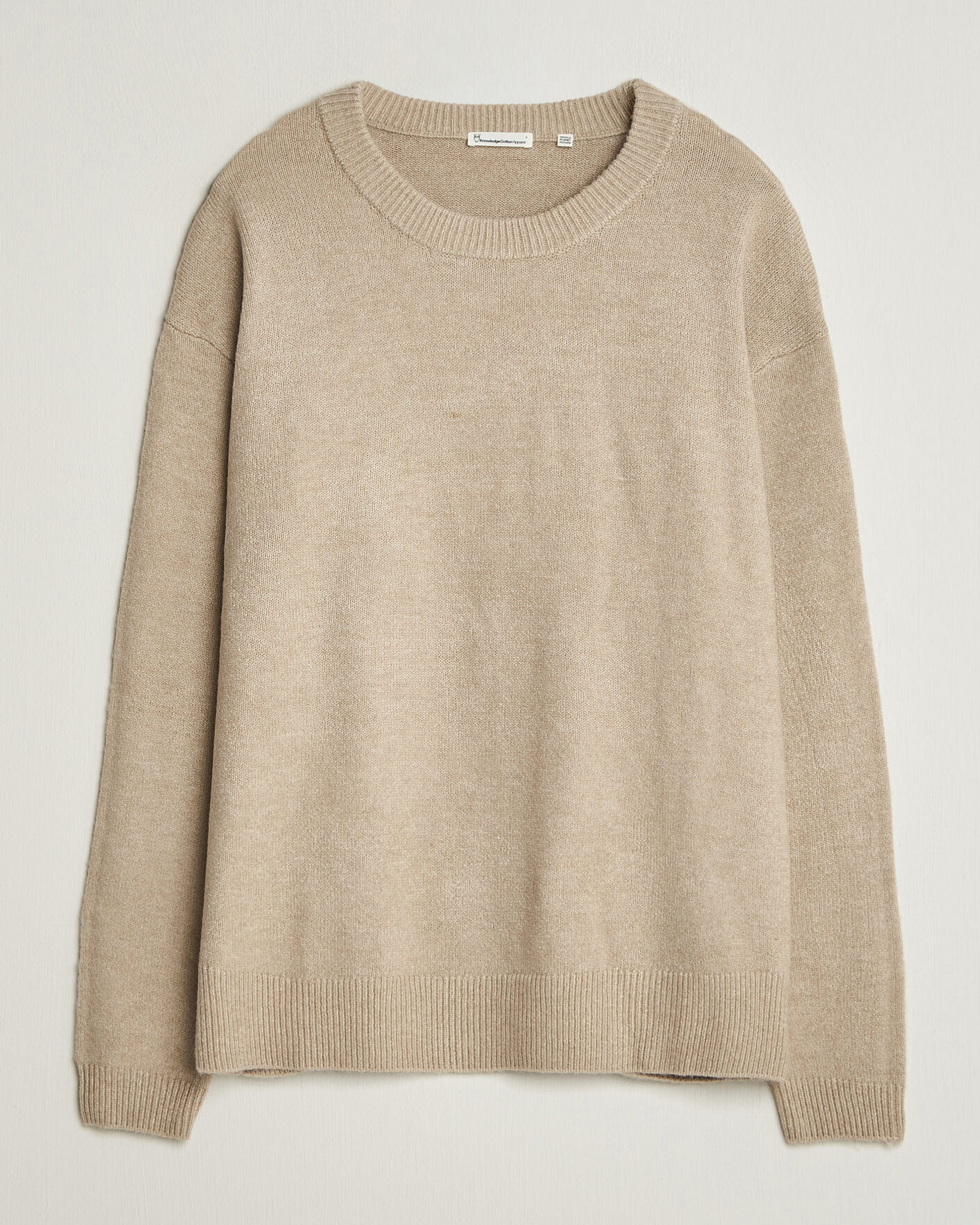 Hombres | Jerséis y prendas de punto | KnowledgeCotton Apparel | Knitted Crewneck Feather Grey