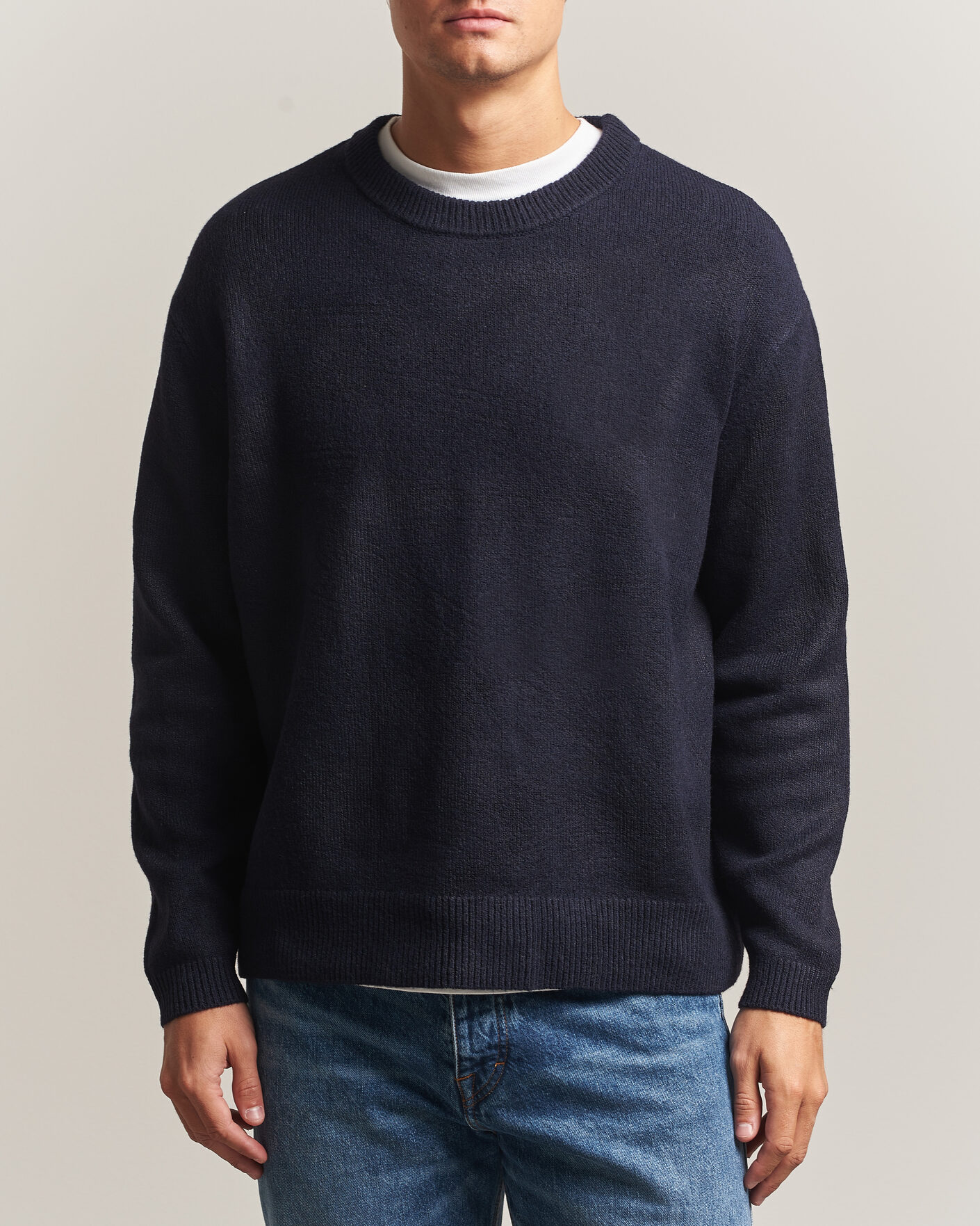 Hombres | Jerséis y prendas de punto | KnowledgeCotton Apparel | Knitted Crewneck Night Sky
