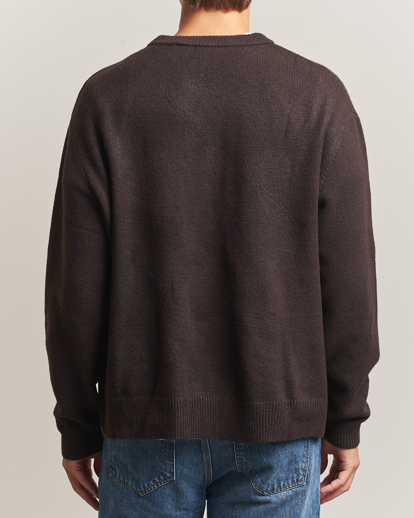 Hombres | Jerséis y prendas de punto | KnowledgeCotton Apparel | Knitted Crewneck Chocolate Tort