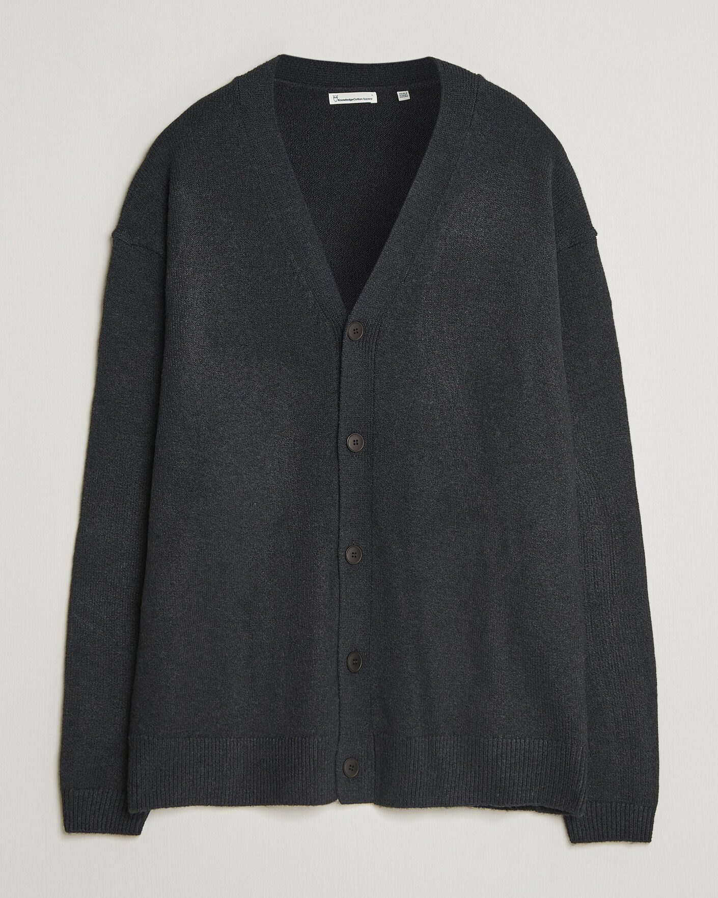 Hombres | Jerséis y prendas de punto | KnowledgeCotton Apparel | Knitted Cardigan Black