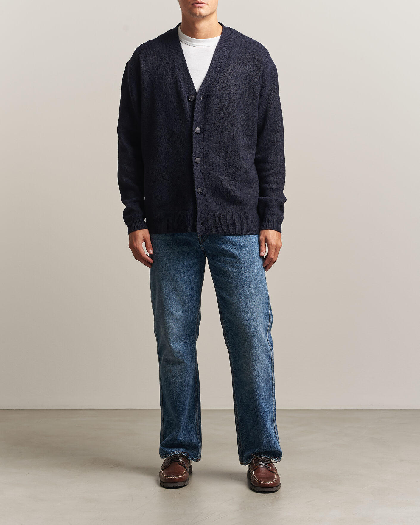 Hombres | Jerséis y prendas de punto | KnowledgeCotton Apparel | Knitted Cardigan Night Sky