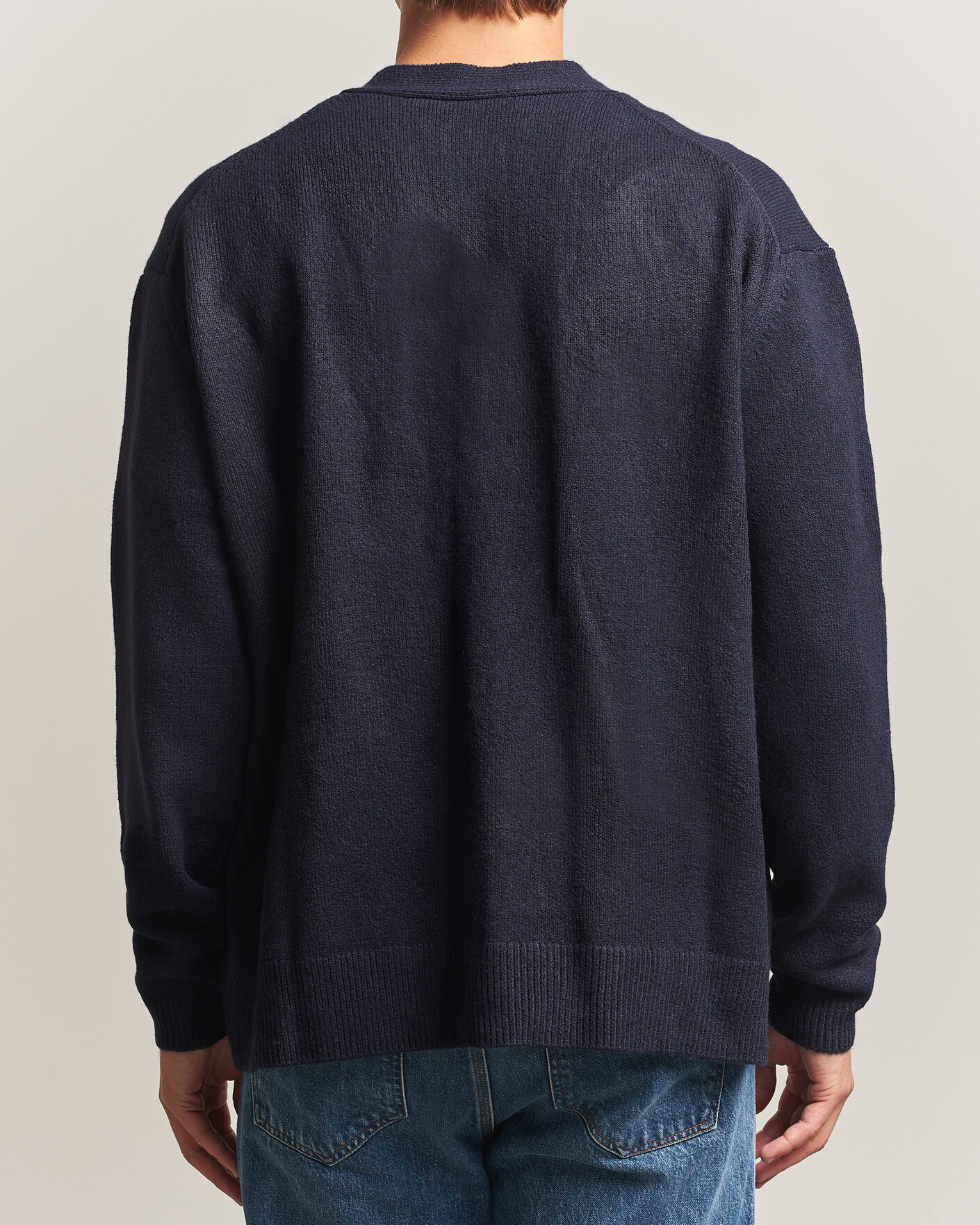 Hombres | Jerséis y prendas de punto | KnowledgeCotton Apparel | Knitted Cardigan Night Sky
