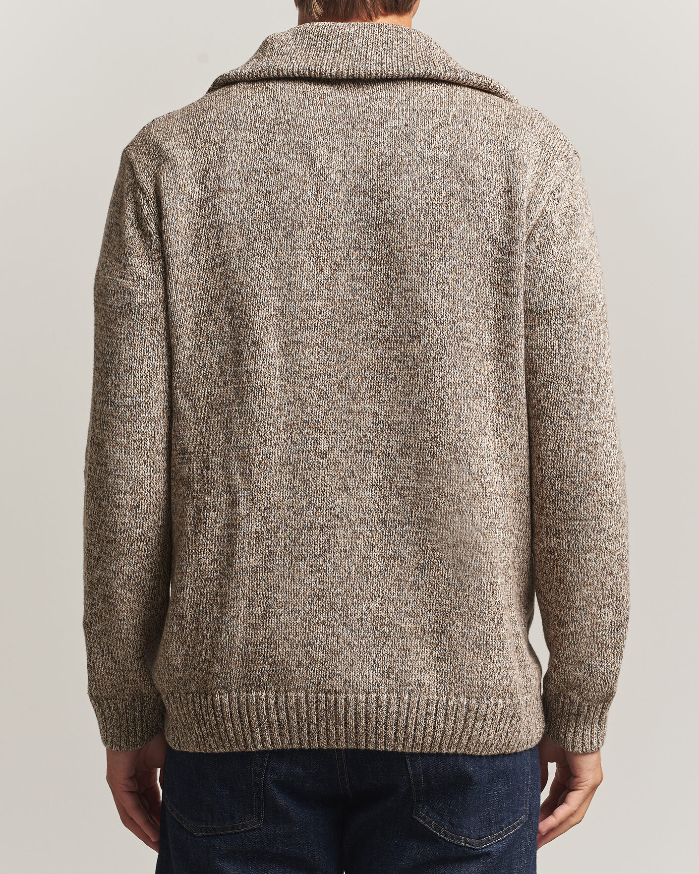 Hombres | Jerséis y prendas de punto | KnowledgeCotton Apparel | Heavy Knitted Half Zip Brown