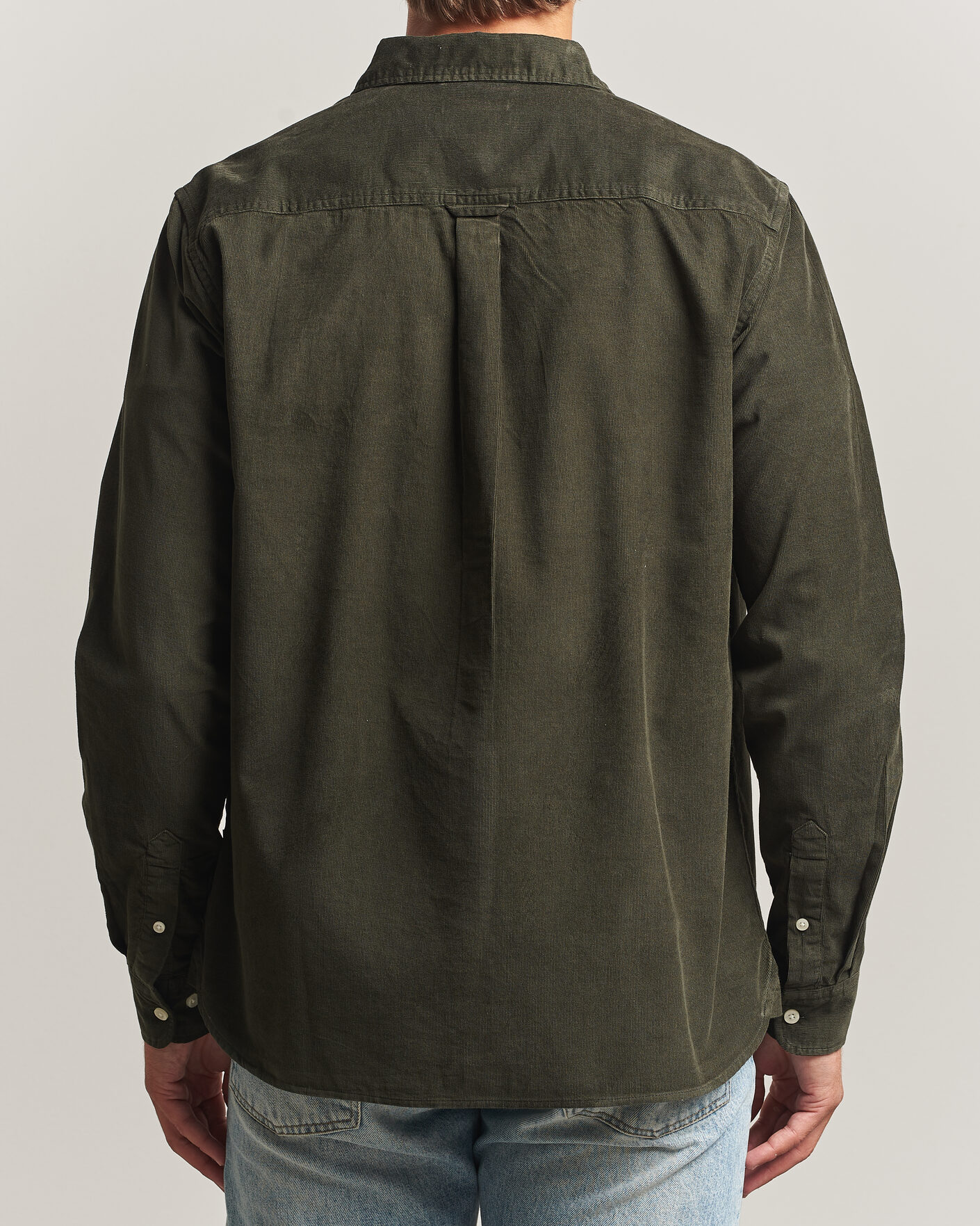 Hombres | Camisas | KnowledgeCotton Apparel | Regular Fit Cord Shirt Forest Night