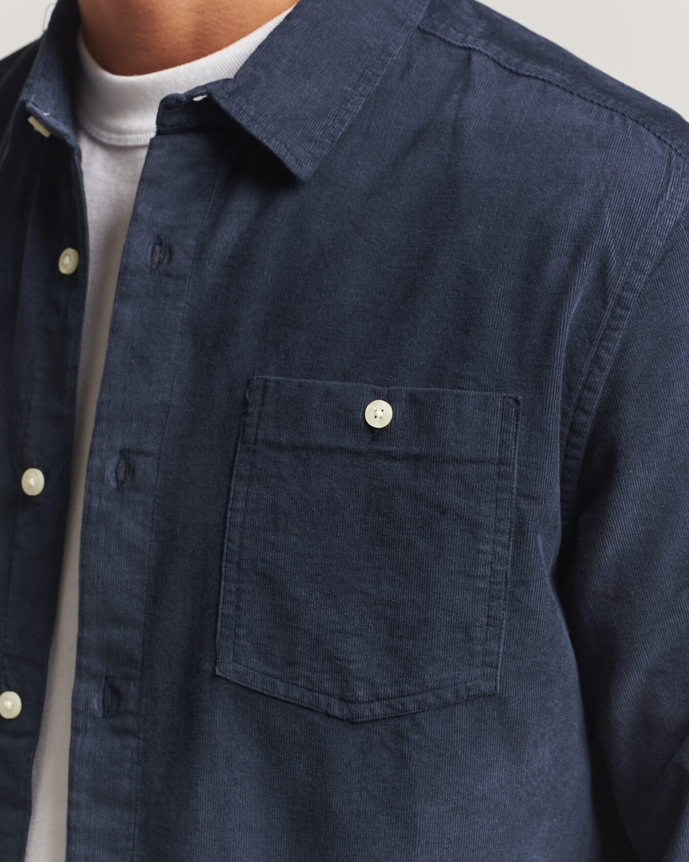 Hombres | Camisas | KnowledgeCotton Apparel | Regular Fit Cord Shirt Night Sky