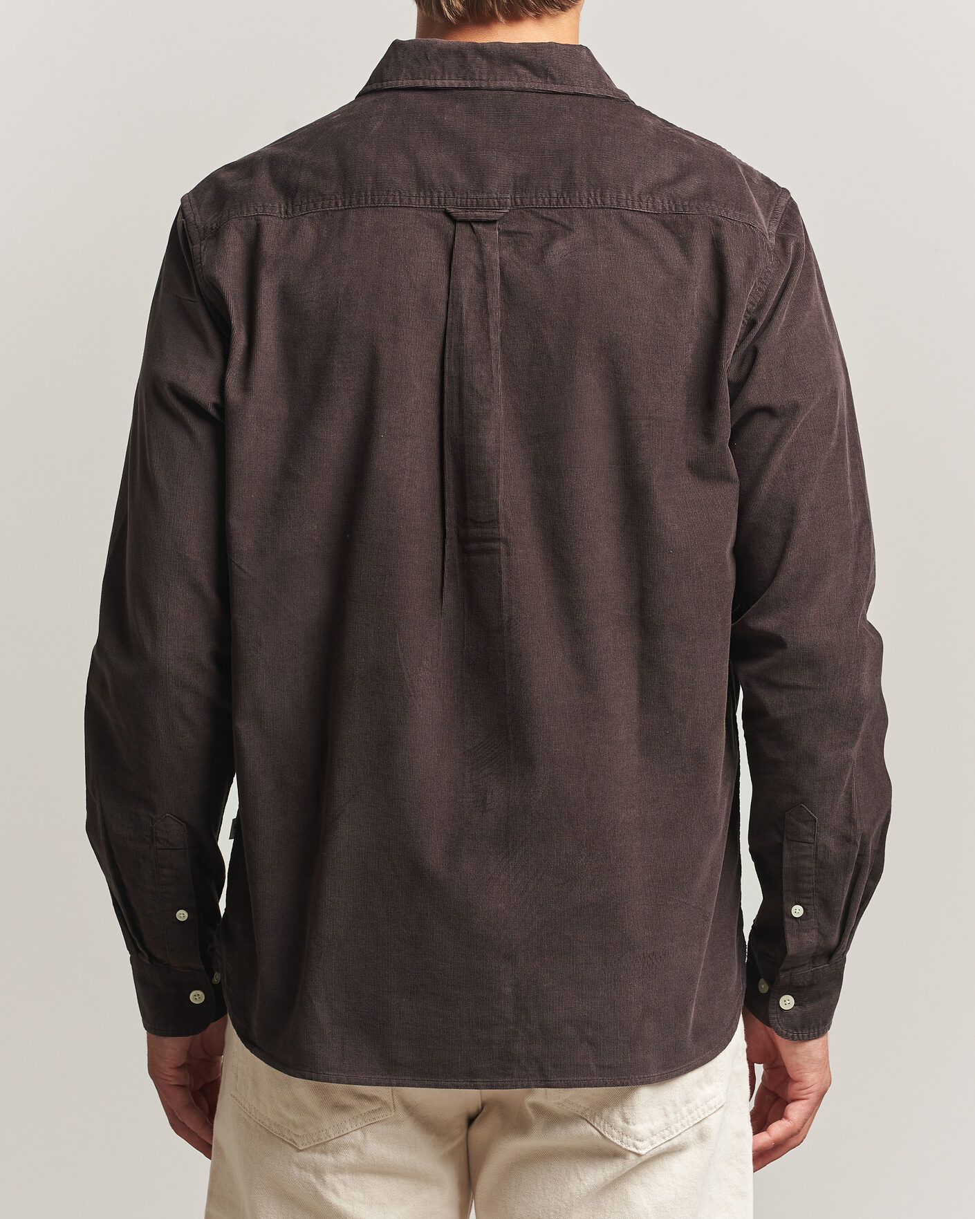 Hombres | Camisas | KnowledgeCotton Apparel | Regular Fit Cord Shirt Chocolate