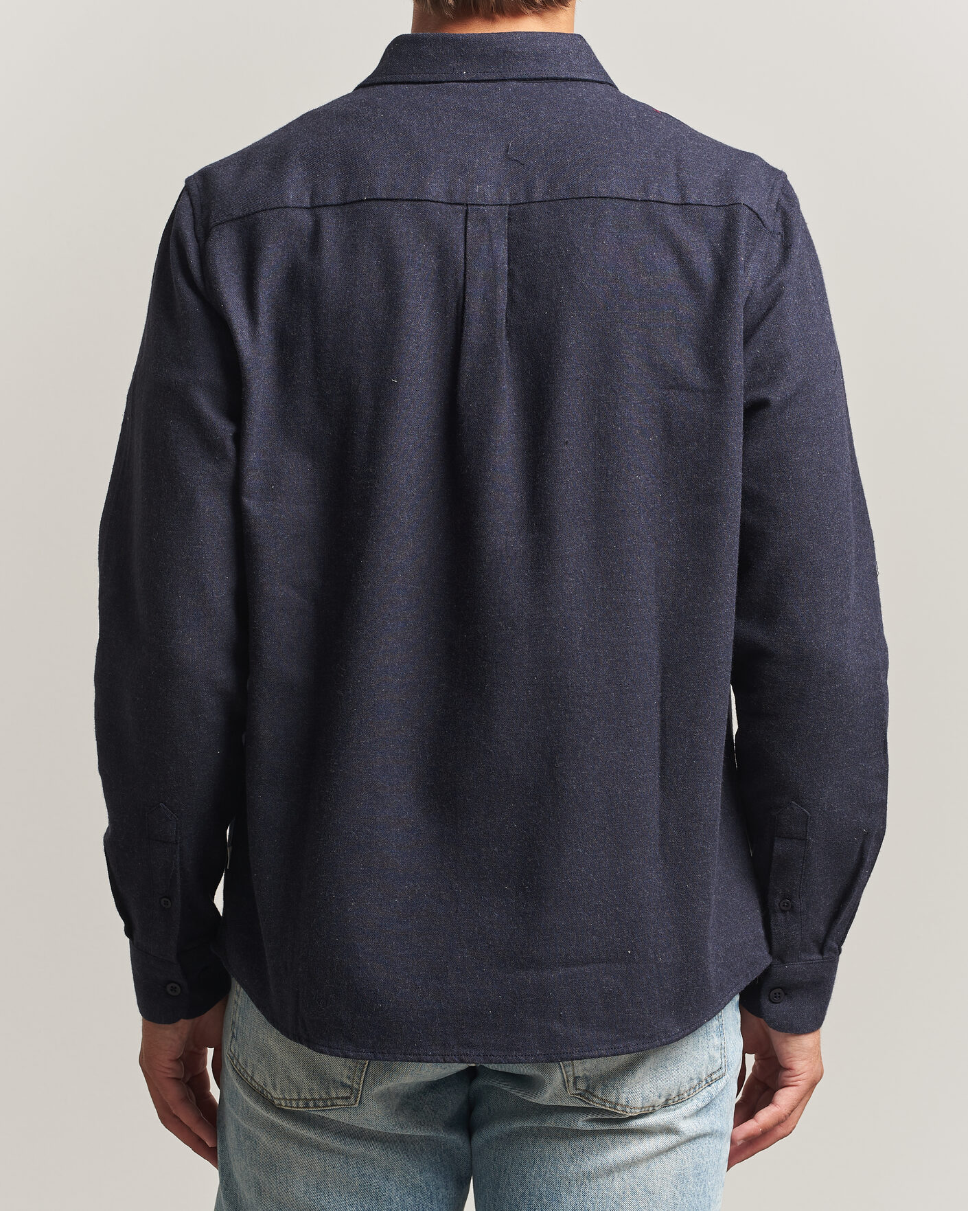 Hombres | Camisas | KnowledgeCotton Apparel | Regular Fit Melange Flannel Shirt Navy