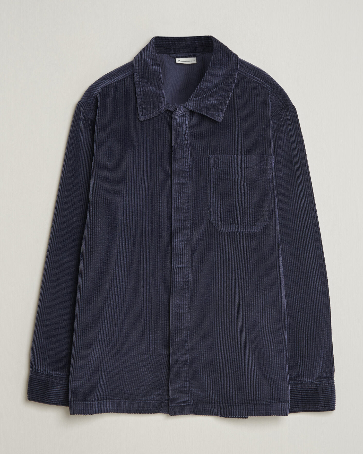 Hombres | Camisas | KnowledgeCotton Apparel | Cotton Corduroy Overshirt Night Sky