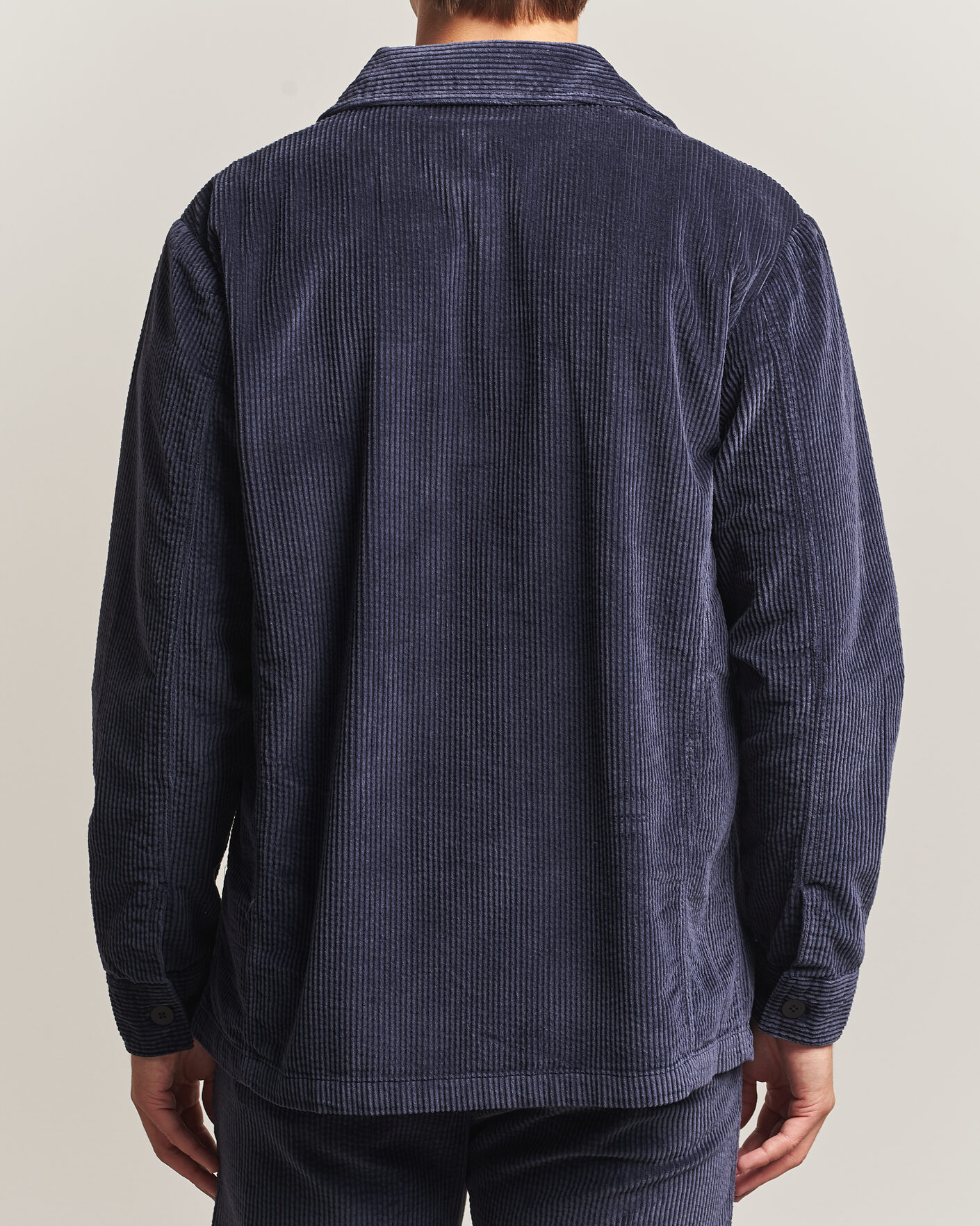 Hombres | Camisas | KnowledgeCotton Apparel | Cotton Corduroy Overshirt Night Sky