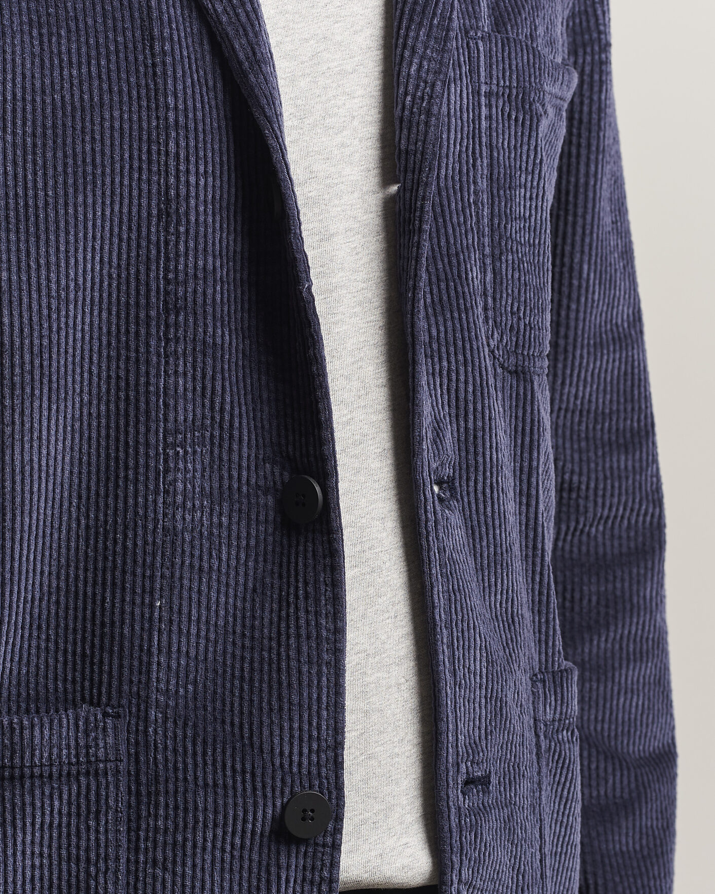 Hombres | Blazers | KnowledgeCotton Apparel | Cotton Corduroy Blazer Night Sky