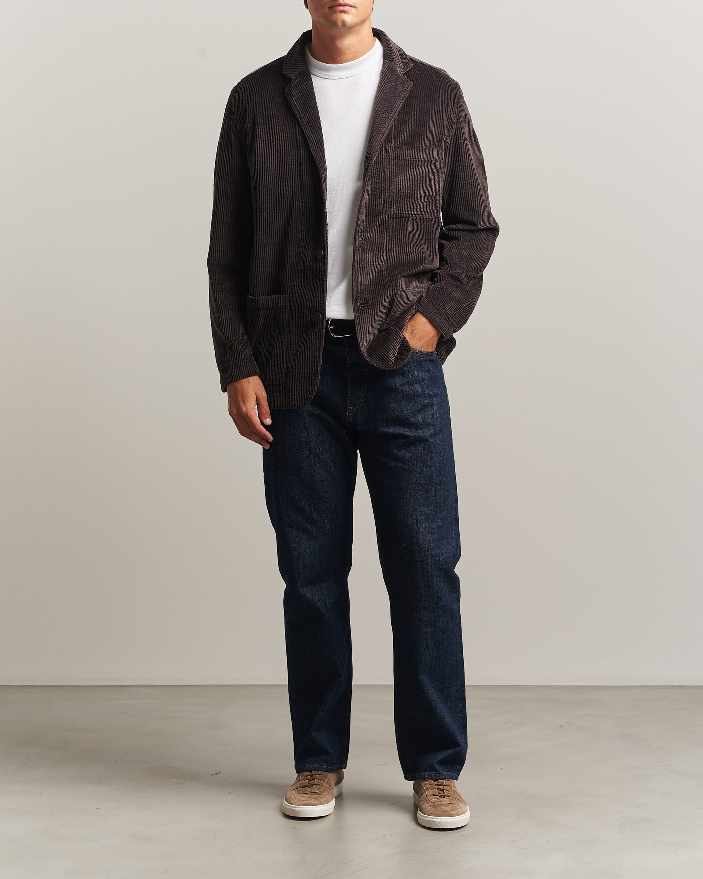 Hombres | Blazers | KnowledgeCotton Apparel | Cotton Corduroy Blazer Chocolate