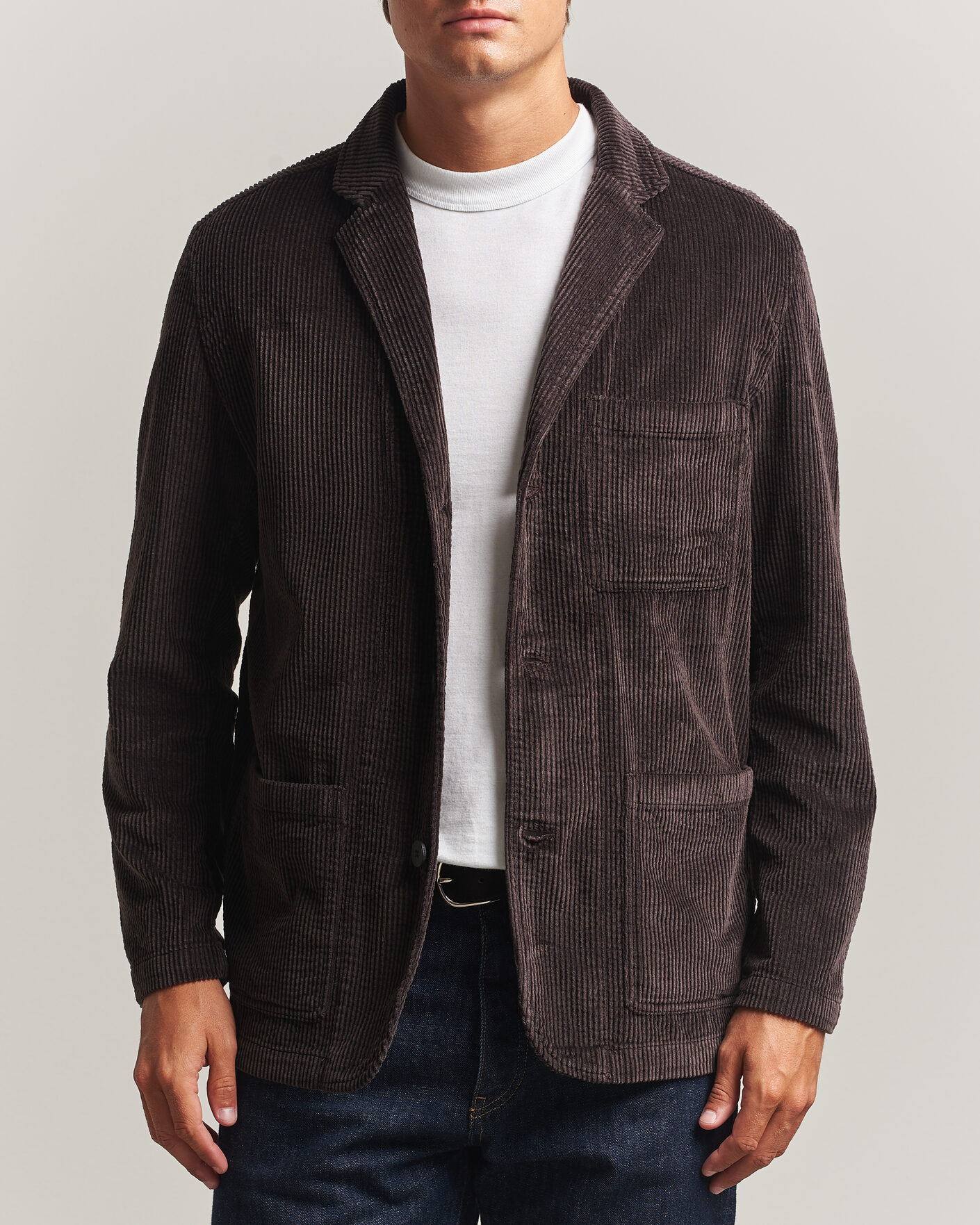 Hombres | Blazers | KnowledgeCotton Apparel | Cotton Corduroy Blazer Chocolate
