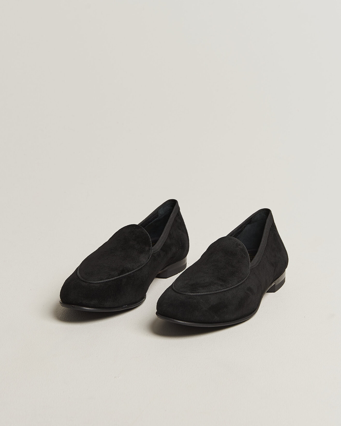 Hombres | Mocasines | Loake 1880 | Belgrave Black Suede Belgian Loafer Black