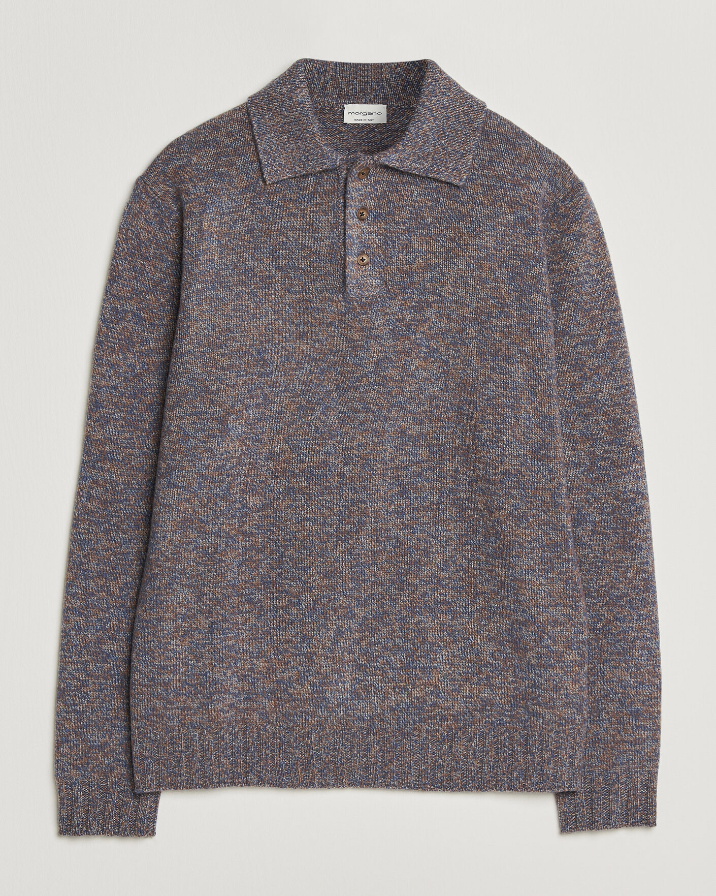 Hombres | Jerséis y prendas de punto | Morgano | Wool/Cashmere Knitted Polo Blue