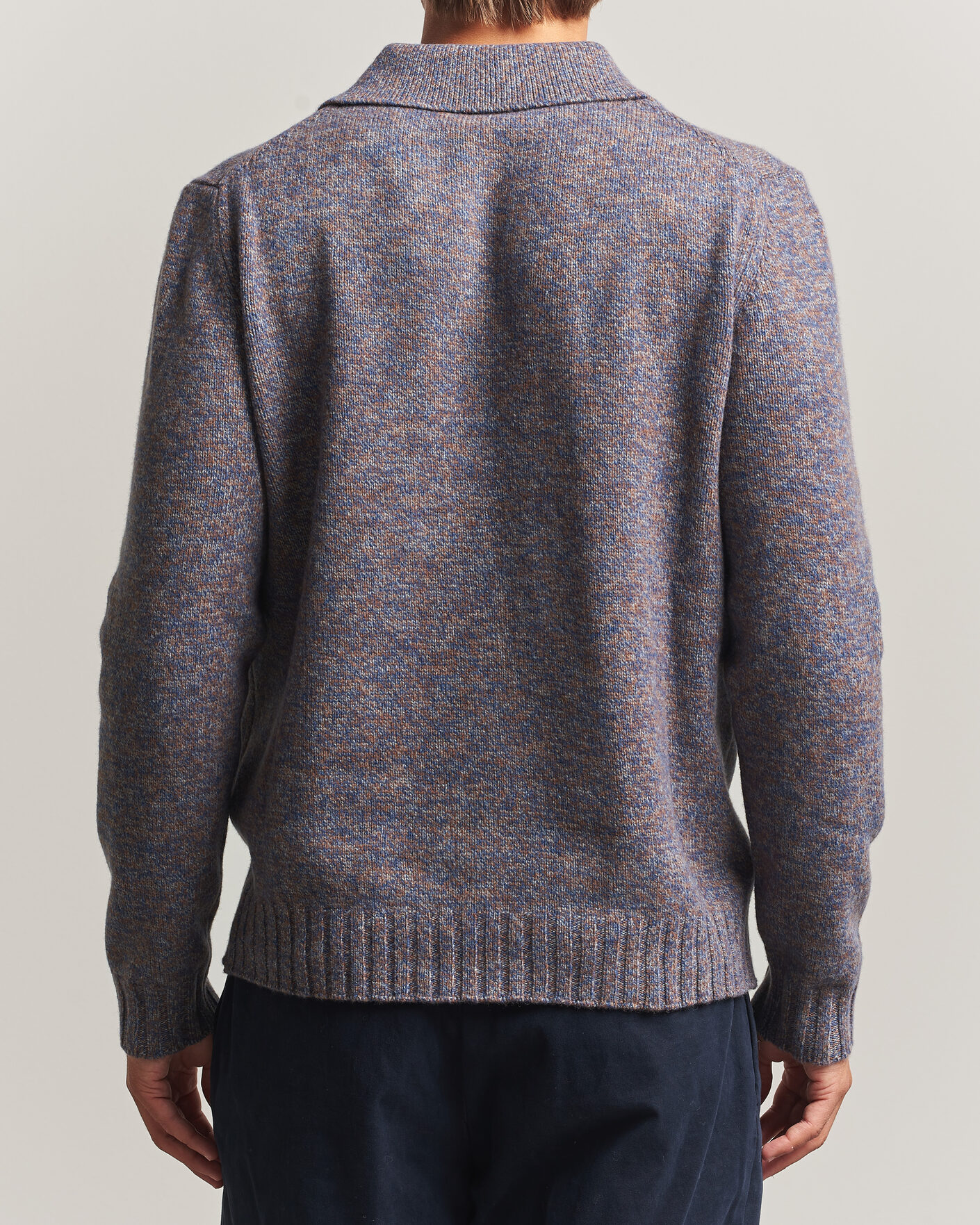 Hombres | Jerséis y prendas de punto | Morgano | Wool/Cashmere Knitted Polo Blue