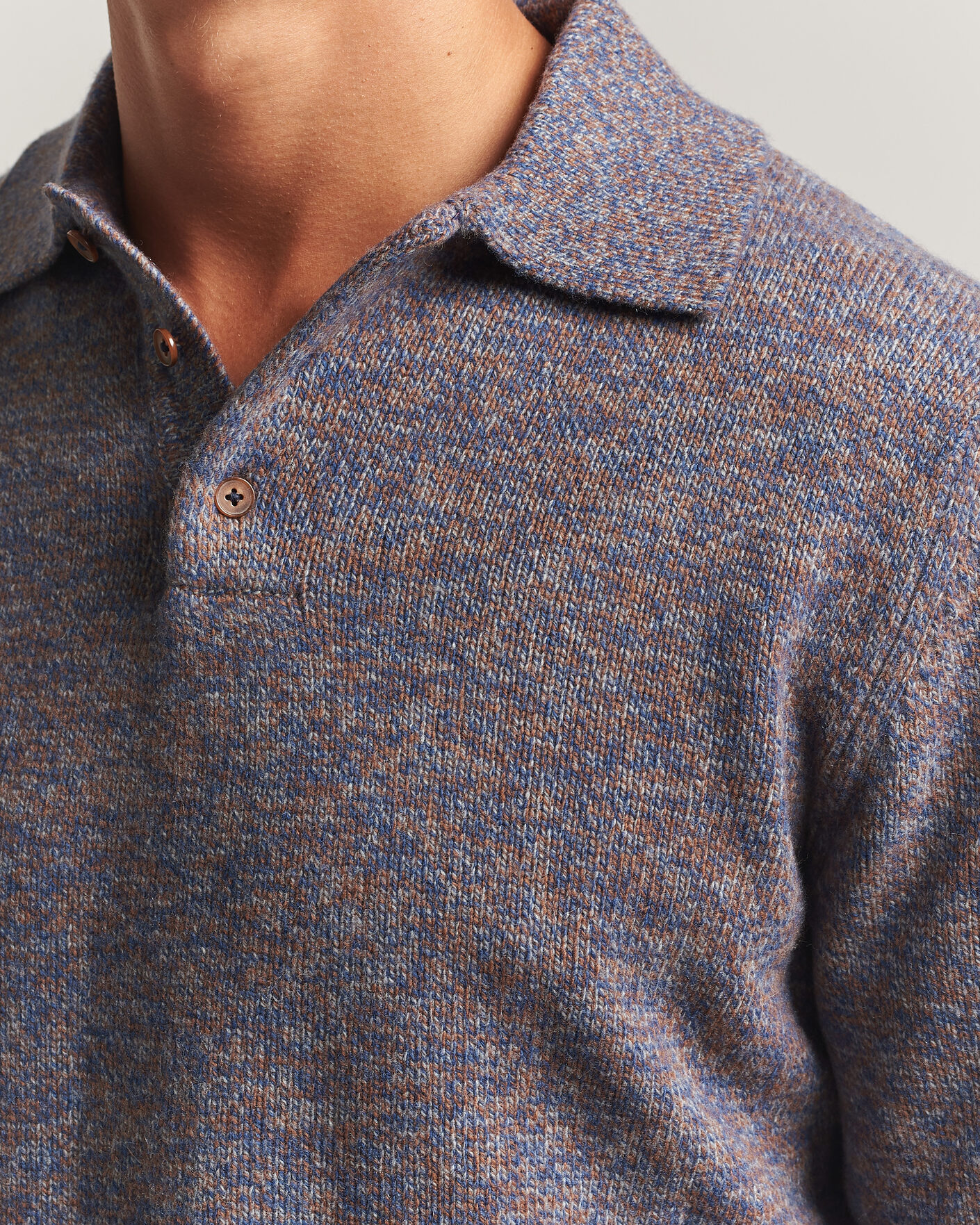 Hombres | Jerséis y prendas de punto | Morgano | Wool/Cashmere Knitted Polo Blue