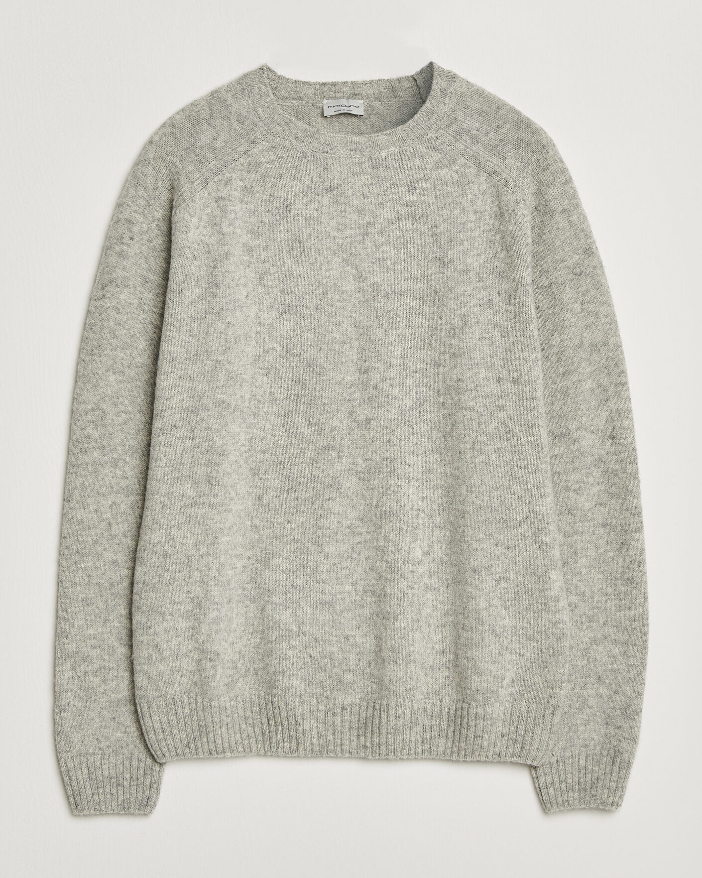 Hombres | Jerséis y prendas de punto | Morgano | Brushed Wool Crewneck Grey