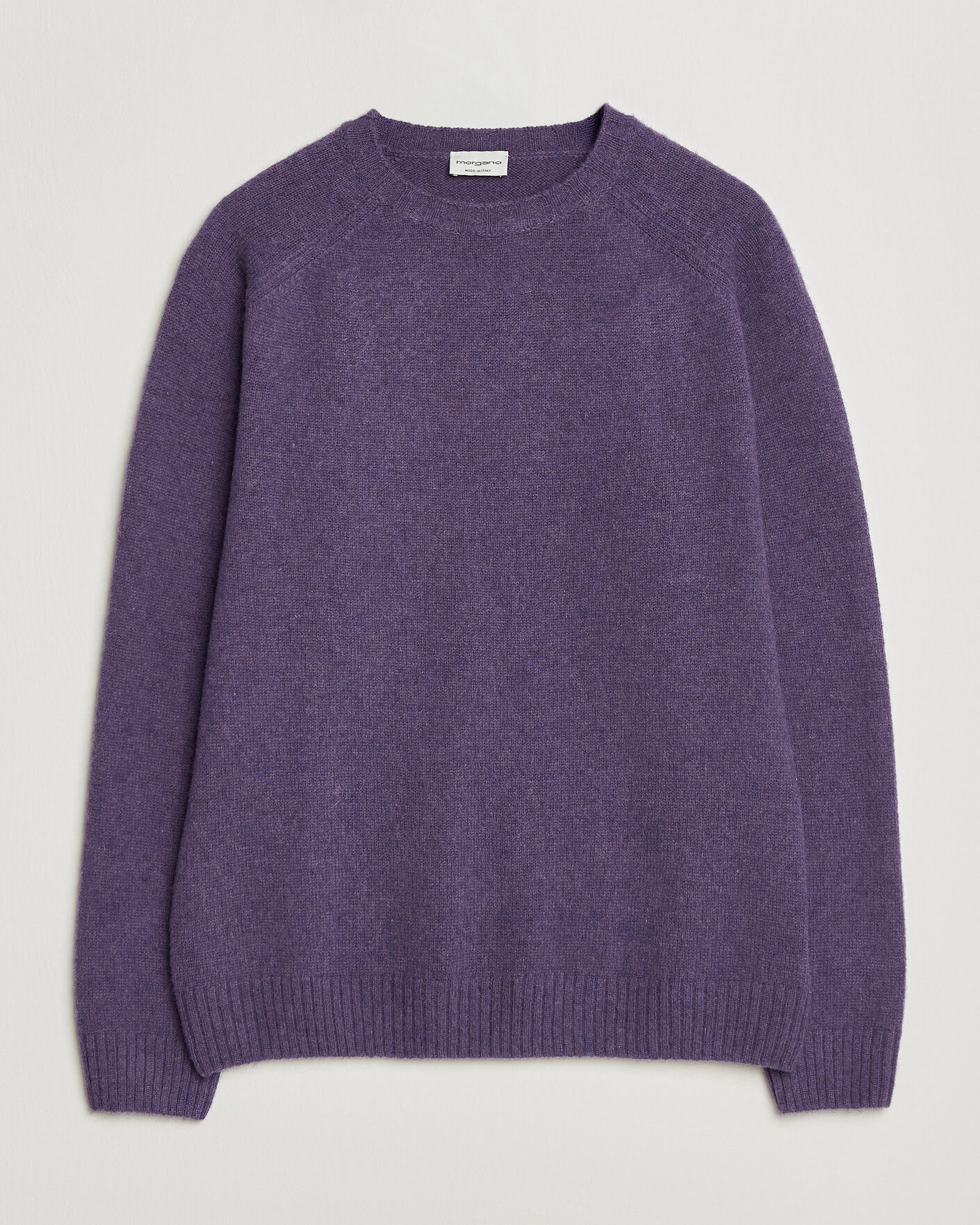 Hombres | Jerséis y prendas de punto | Morgano | Brushed Wool Crewneck Purple