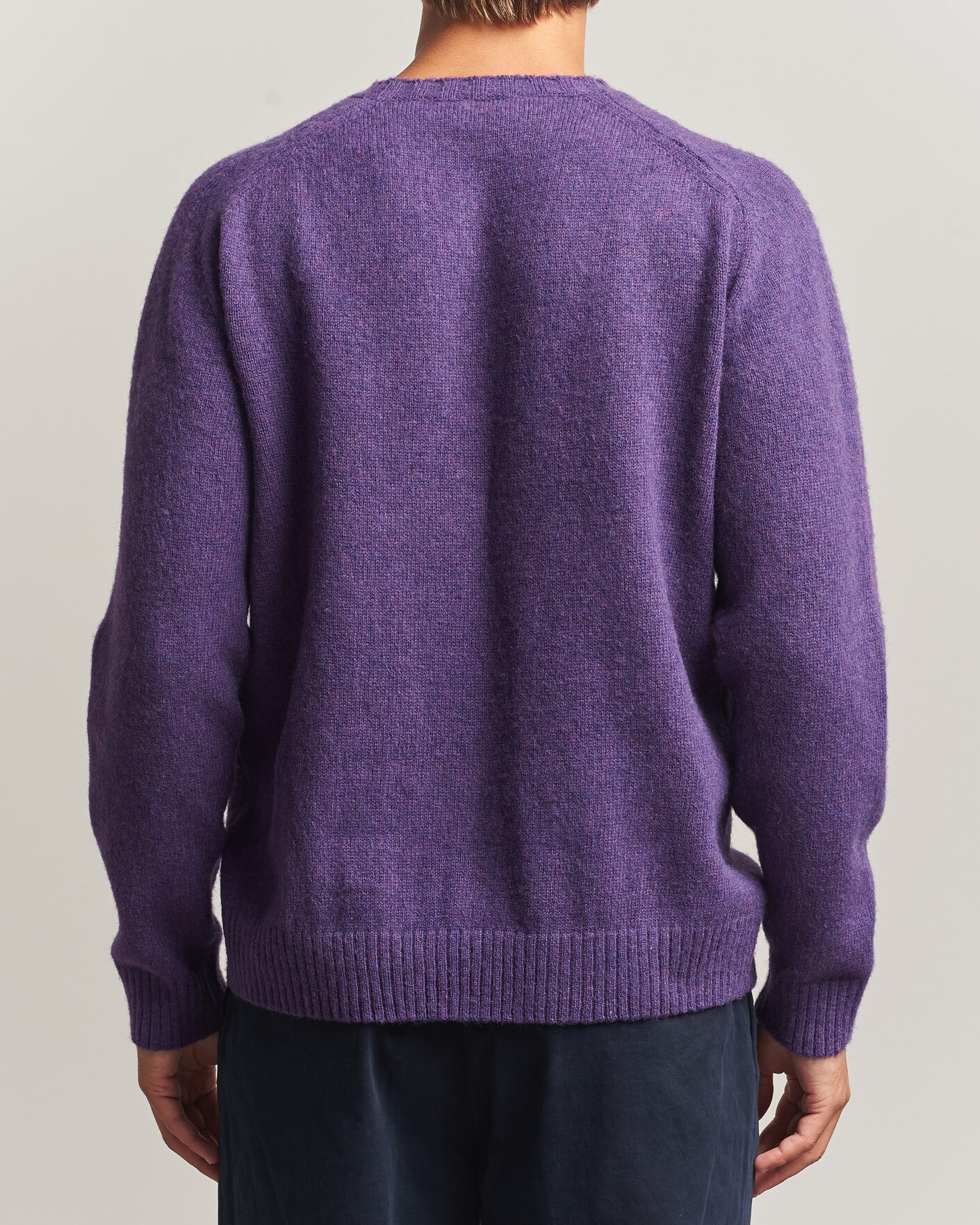 Hombres | Jerséis y prendas de punto | Morgano | Brushed Wool Crewneck Purple