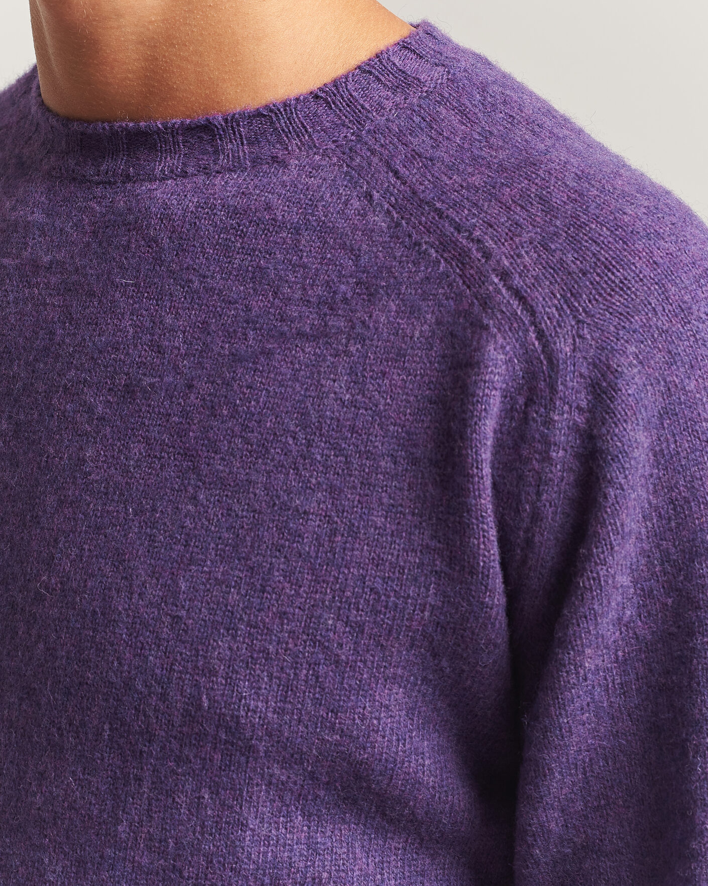 Hombres | Jerséis y prendas de punto | Morgano | Brushed Wool Crewneck Purple