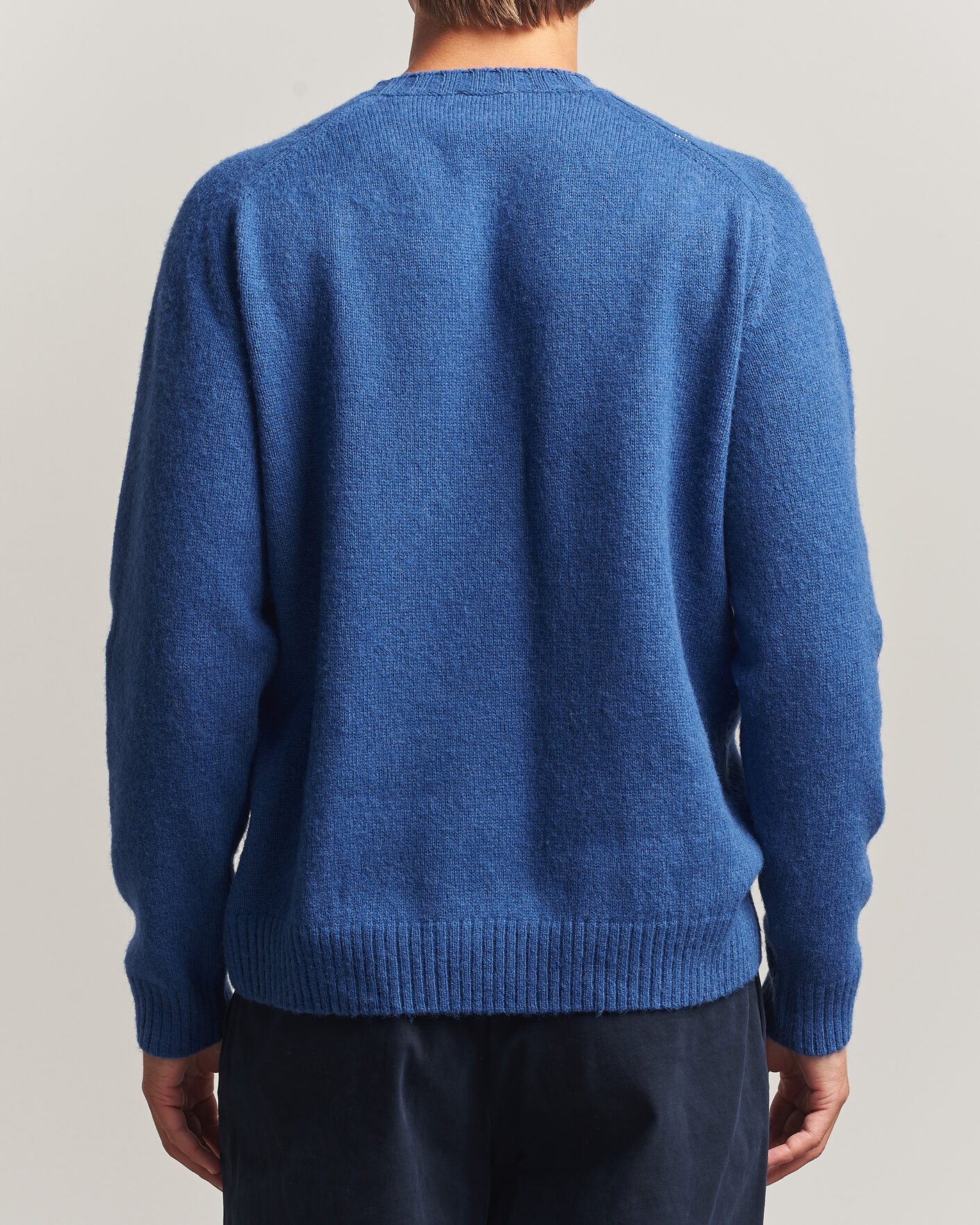 Hombres | Jerséis y prendas de punto | Morgano | Brushed Wool Crewneck High Blue