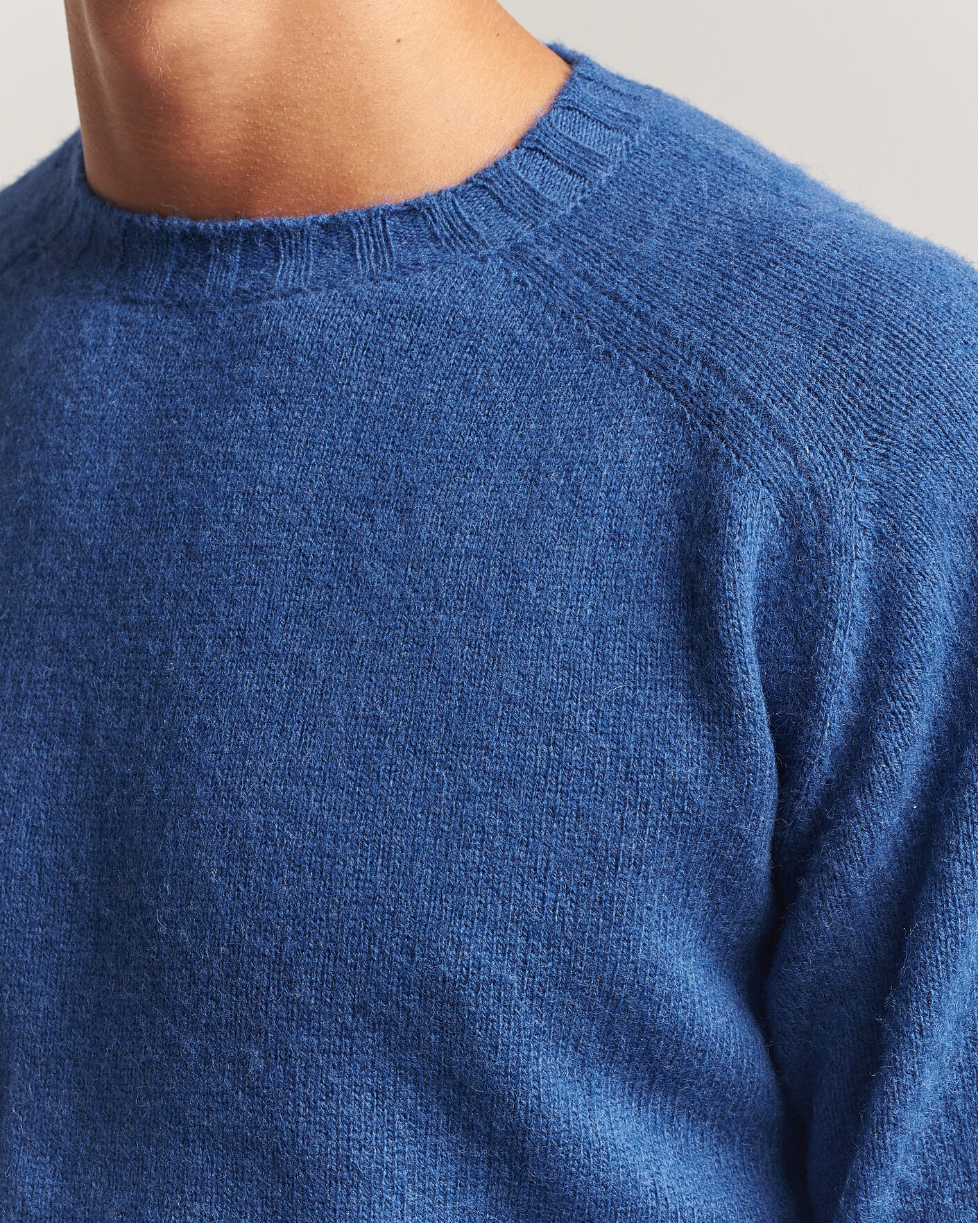 Hombres | Jerséis y prendas de punto | Morgano | Brushed Wool Crewneck High Blue