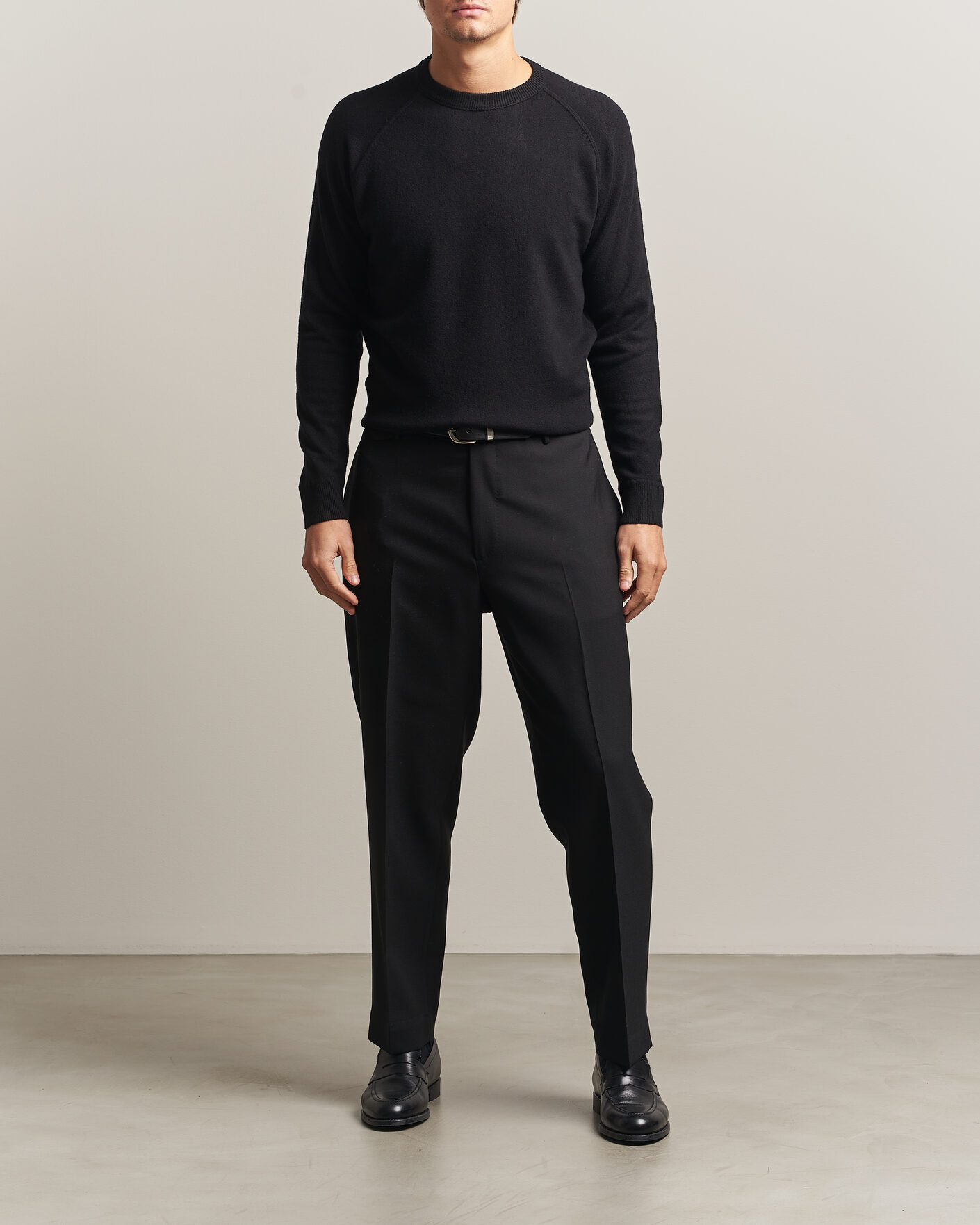 Hombres | Jerséis y prendas de punto | Morgano | Wool/Cashmere Raglan Crew Black