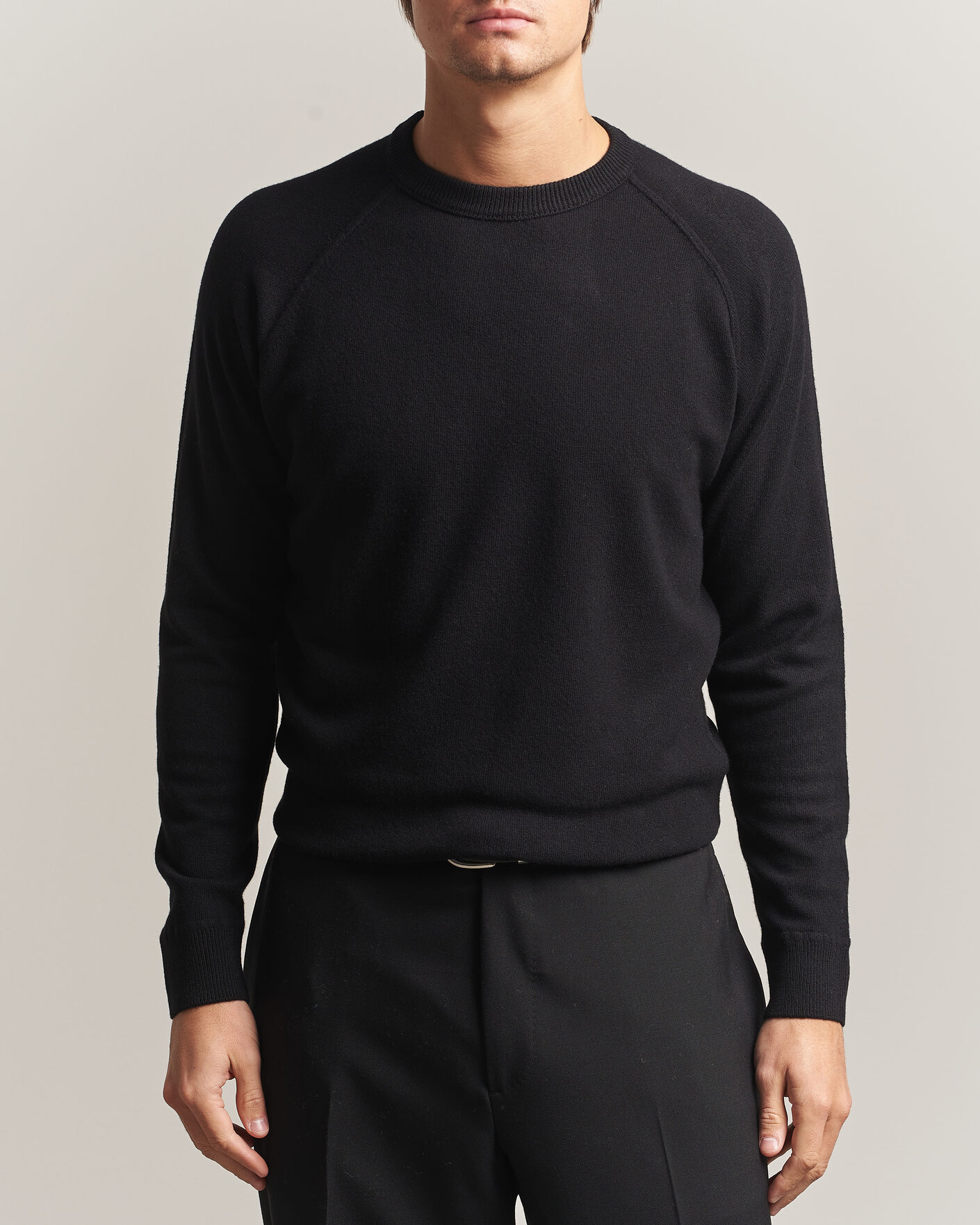 Hombres | Jerséis y prendas de punto | Morgano | Wool/Cashmere Raglan Crew Black
