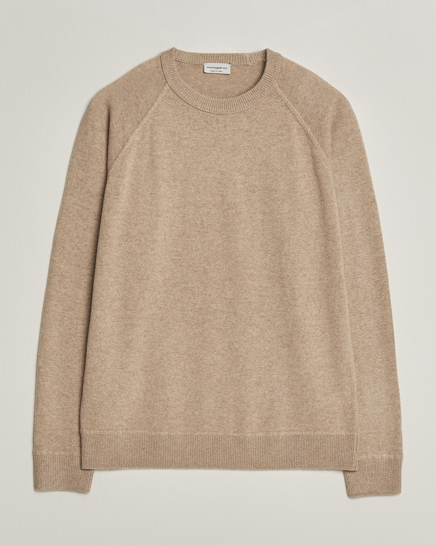 Hombres | Jerséis y prendas de punto | Morgano | Wool/Cashmere Raglan Crew Beige