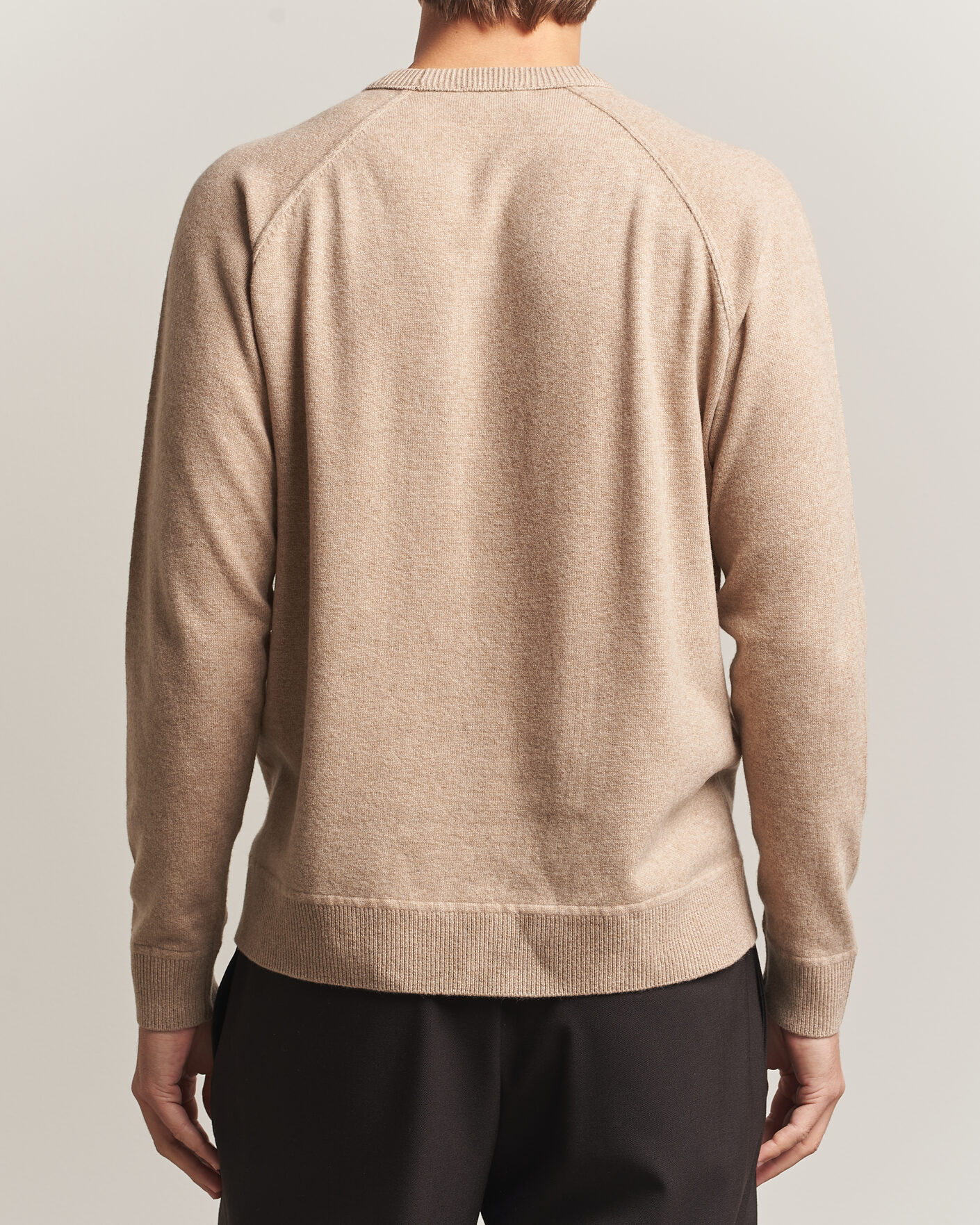 Hombres | Jerséis y prendas de punto | Morgano | Wool/Cashmere Raglan Crew Beige