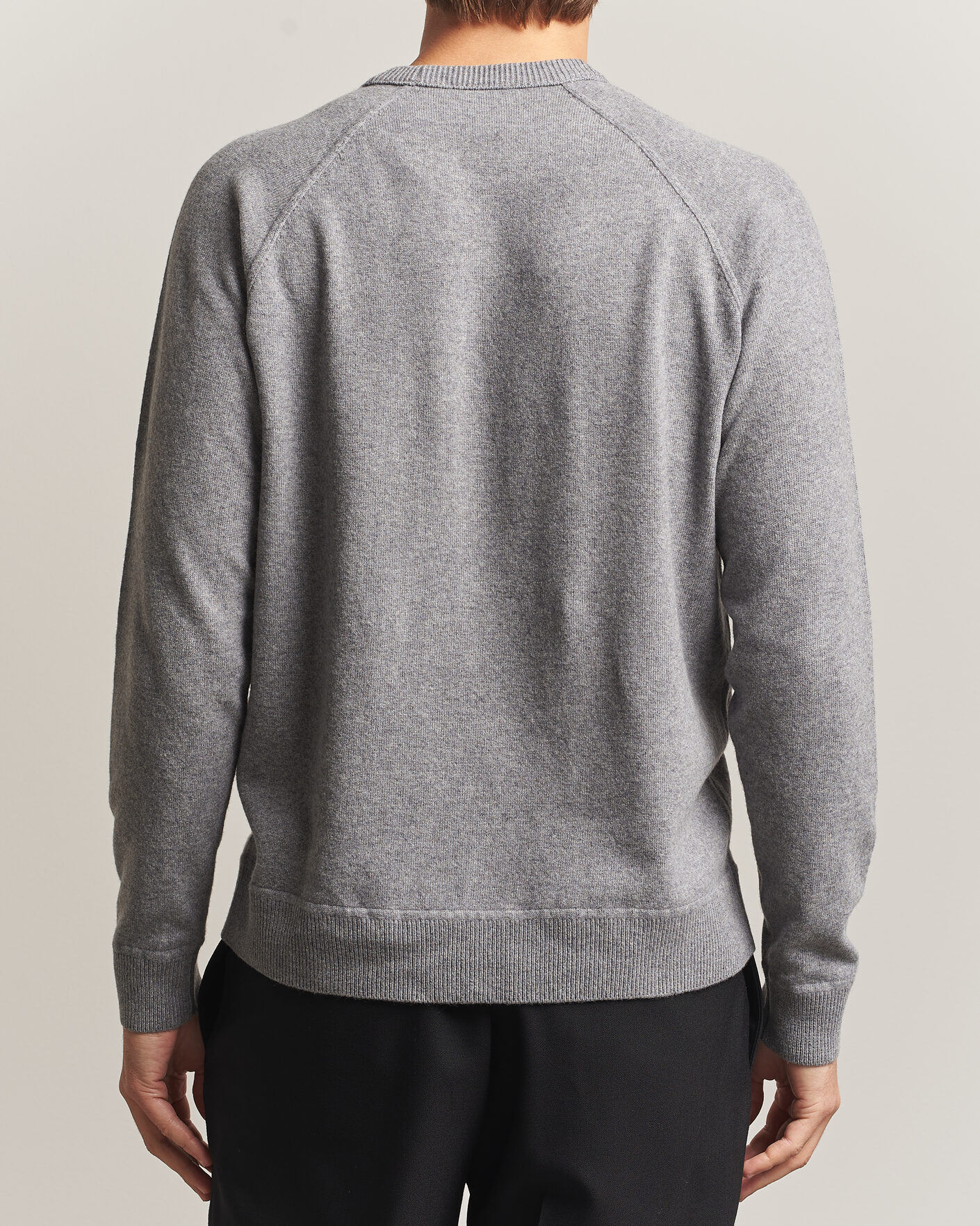 Hombres | Jerséis y prendas de punto | Morgano | Wool/Cashmere Raglan Crew Grey