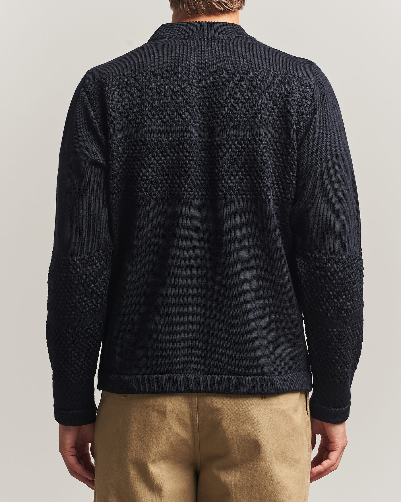 Hombres | Jerséis y prendas de punto | S.N.S. Herning | Fisherman Mock Neck Navy Blue