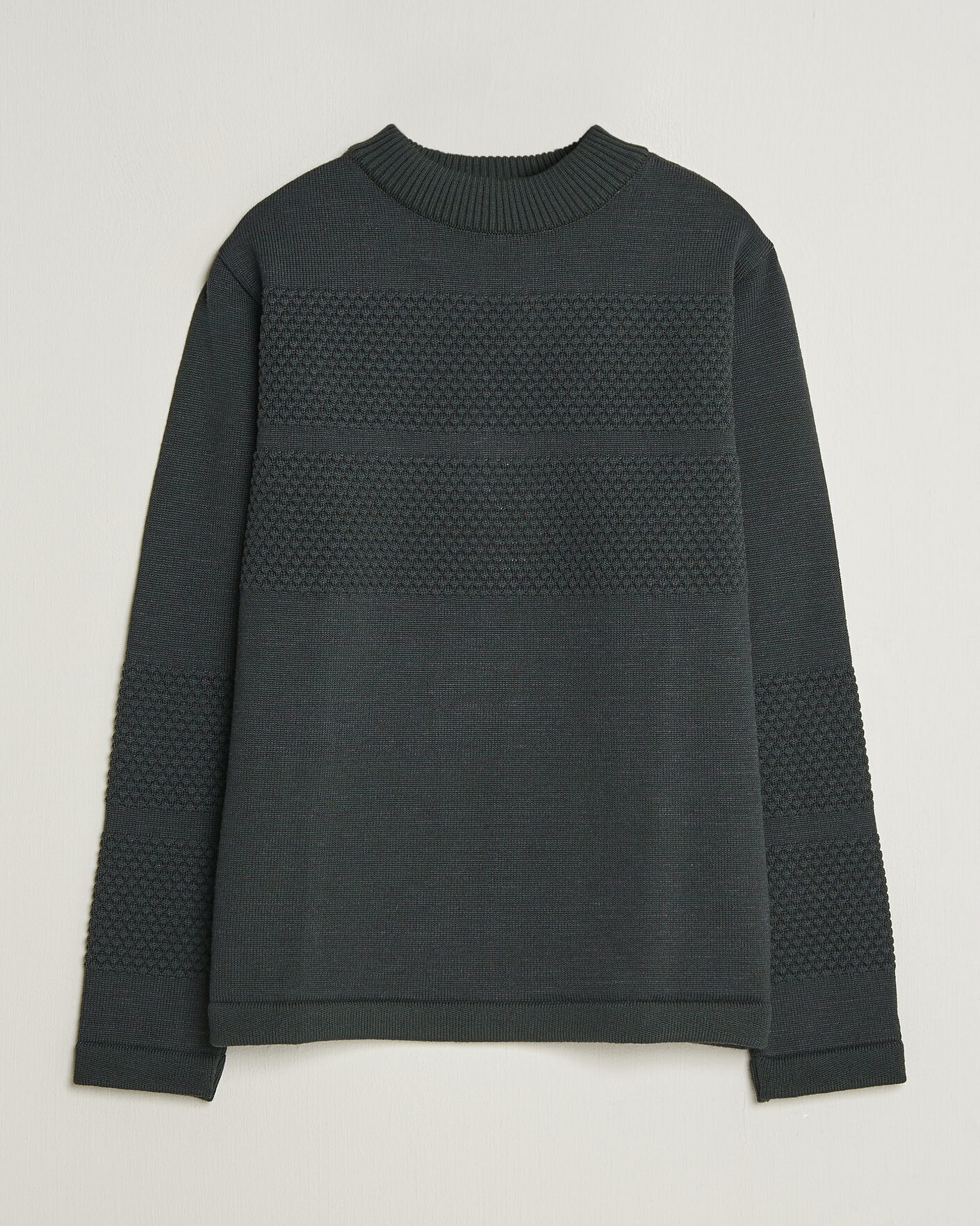 Hombres | Jerséis y prendas de punto | S.N.S. Herning | Fisherman Mock Neck Terrain Green
