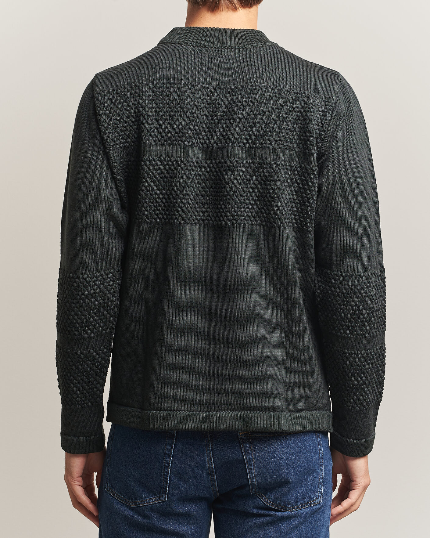 Hombres | Jerséis y prendas de punto | S.N.S. Herning | Fisherman Mock Neck Terrain Green