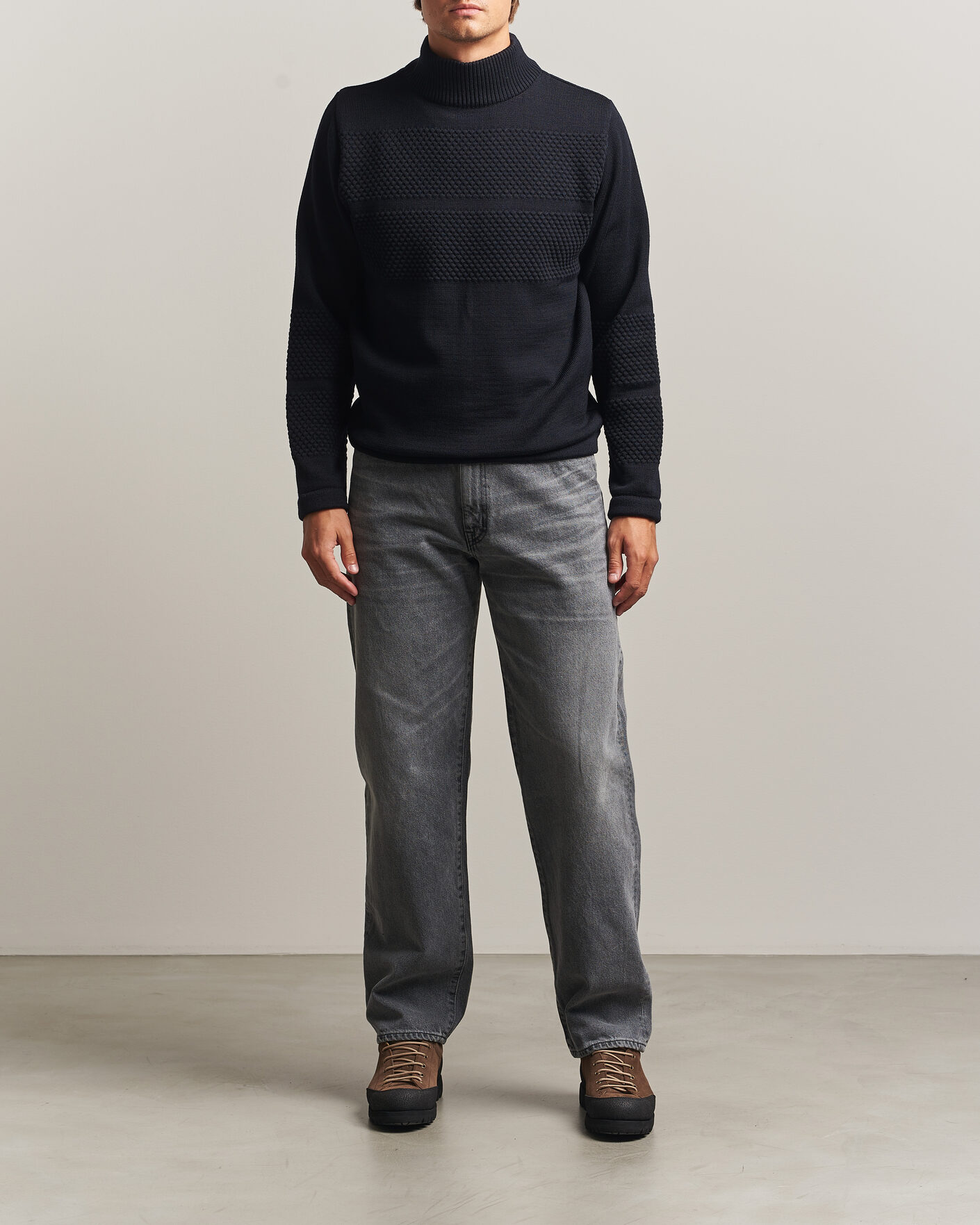 Hombres | Jerséis y prendas de punto | S.N.S. Herning | Fisherman High Neck Navy Blue